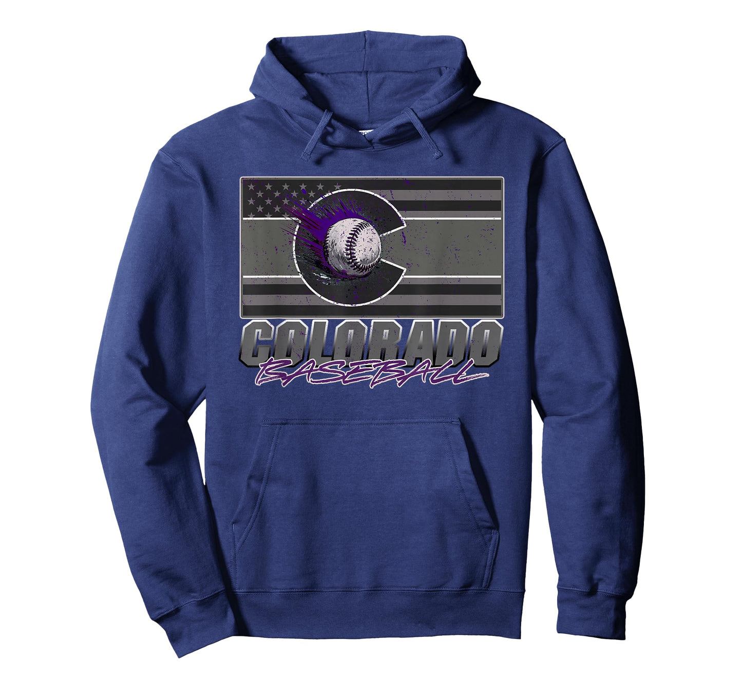 Colorado Flag / USA Flag Baseball Colorado Baseball Graphic T-Shirt