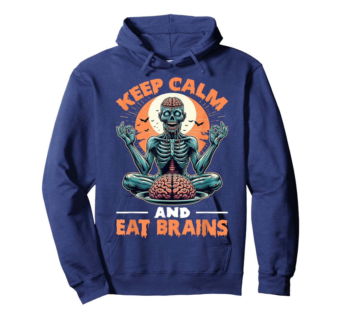 Keep Calm and Eat Brains Zombie Meditation T-Shirt