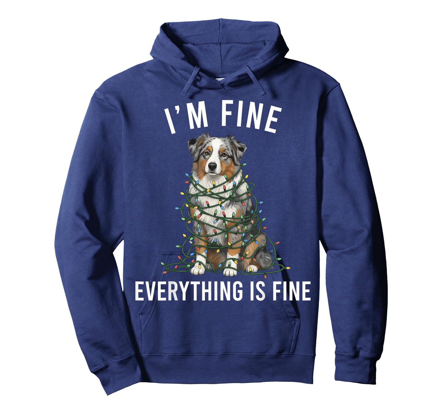 Australian Shepherd Christmas I'm Fine Everything is Fine T-Shirt