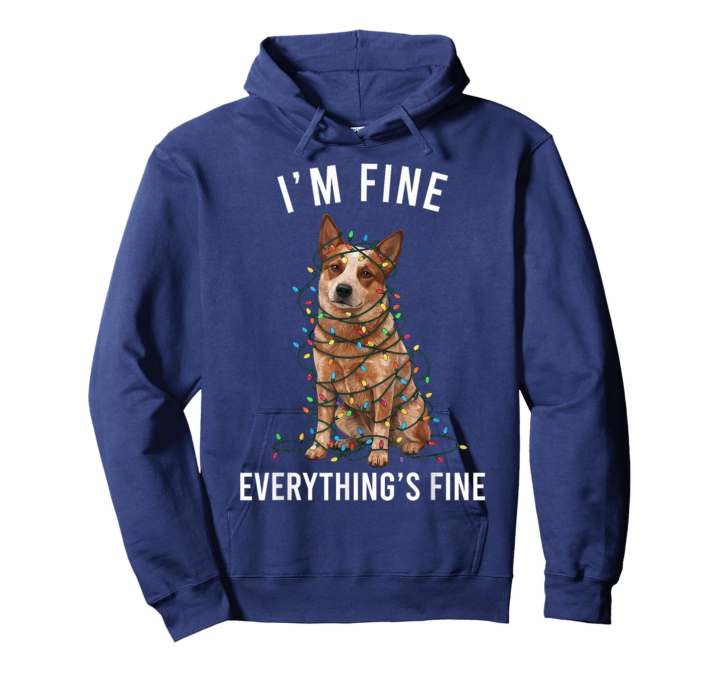 Red Heeler Christmas I'm Fine Everything is Fine T-Shirt