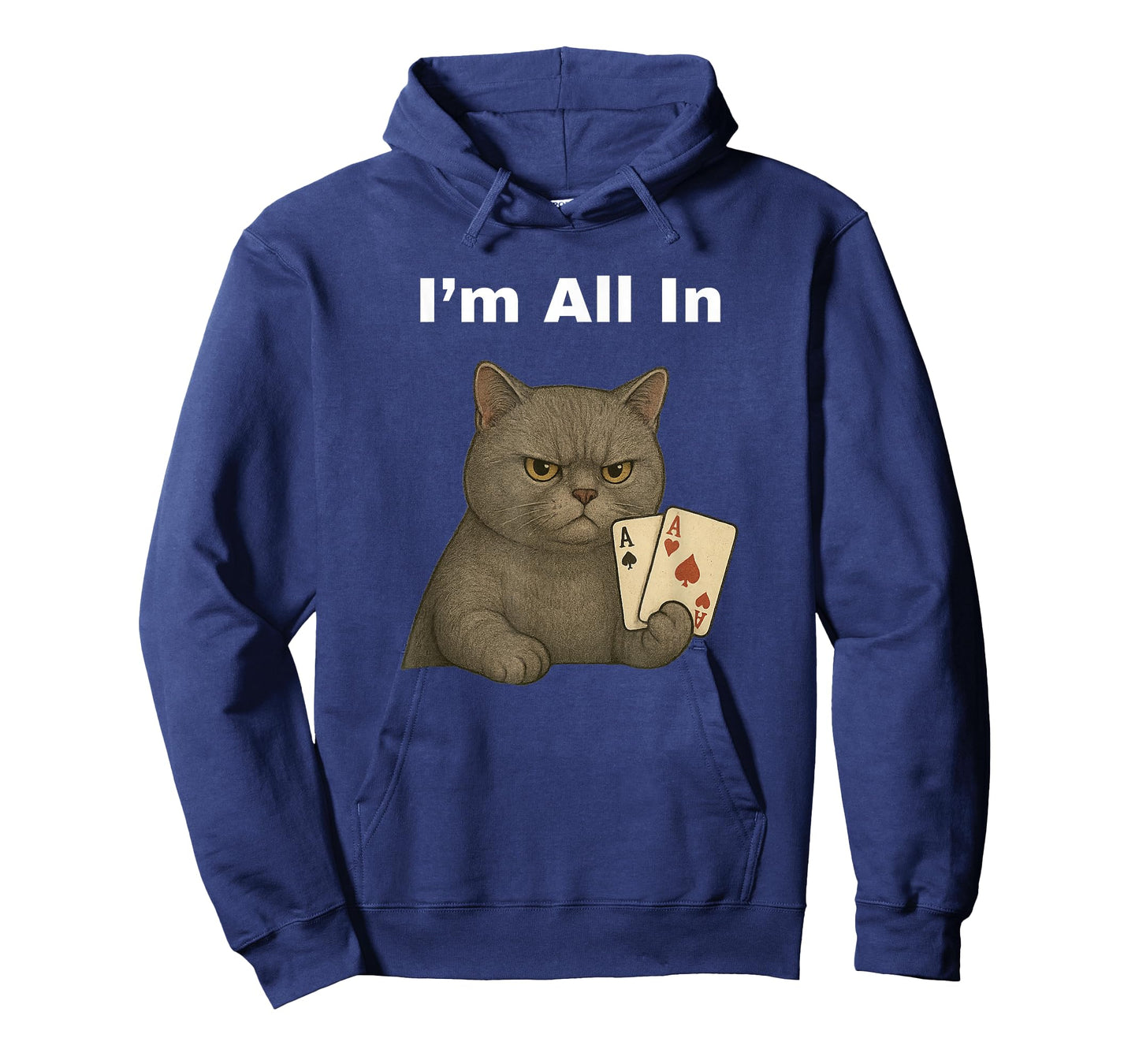 Funny Poker Player Gift I’m All in Cat with Aces Gambling T-Shirt