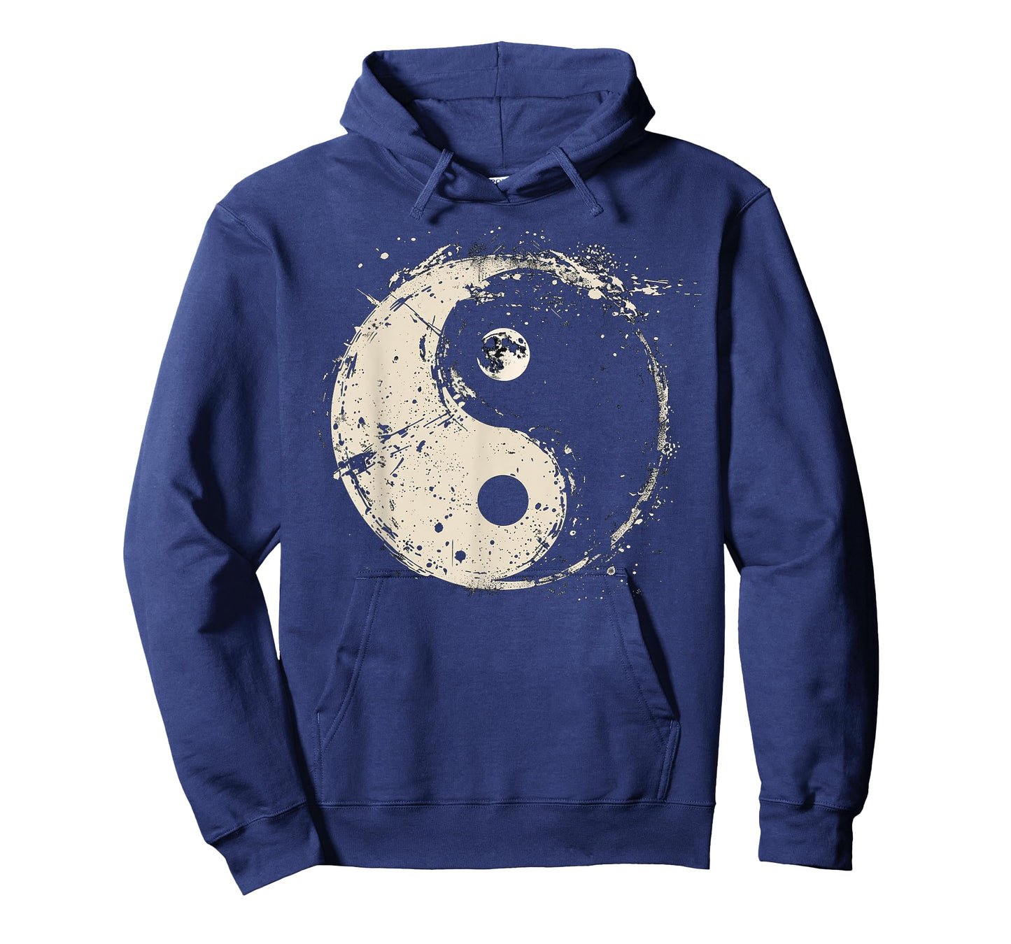 Distressed Yin Yang Moon Balance Spiritual Design T-Shirt