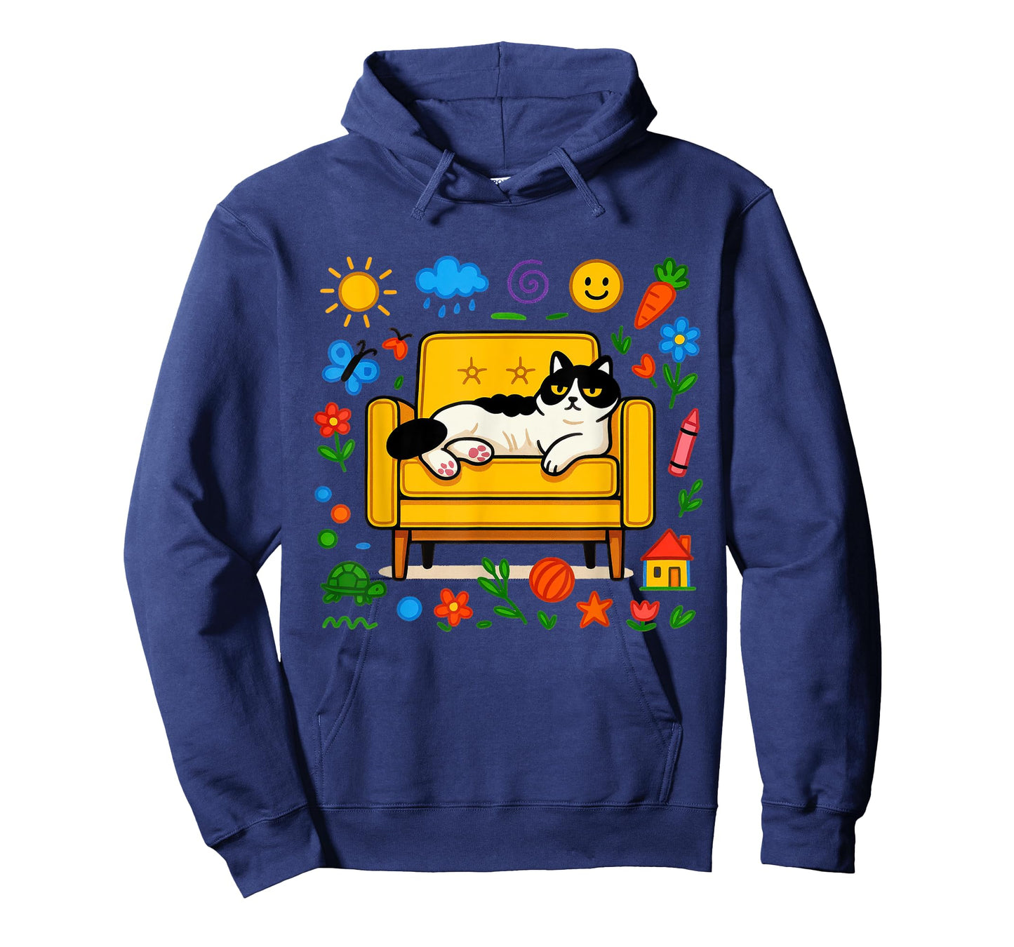 Lazy Cute Sofa cat Funny Chill Home Shirt Mens Womens Kids T-Shirt