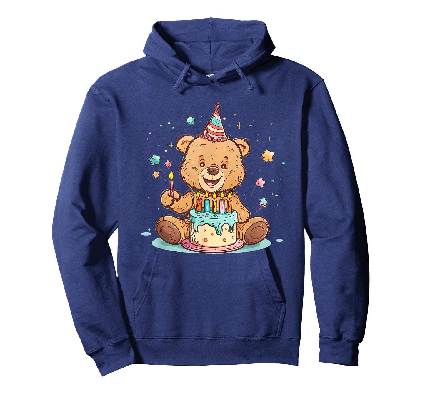 Creative Teddy Bear with Birthday Cake for a Festive Style T-Shirt