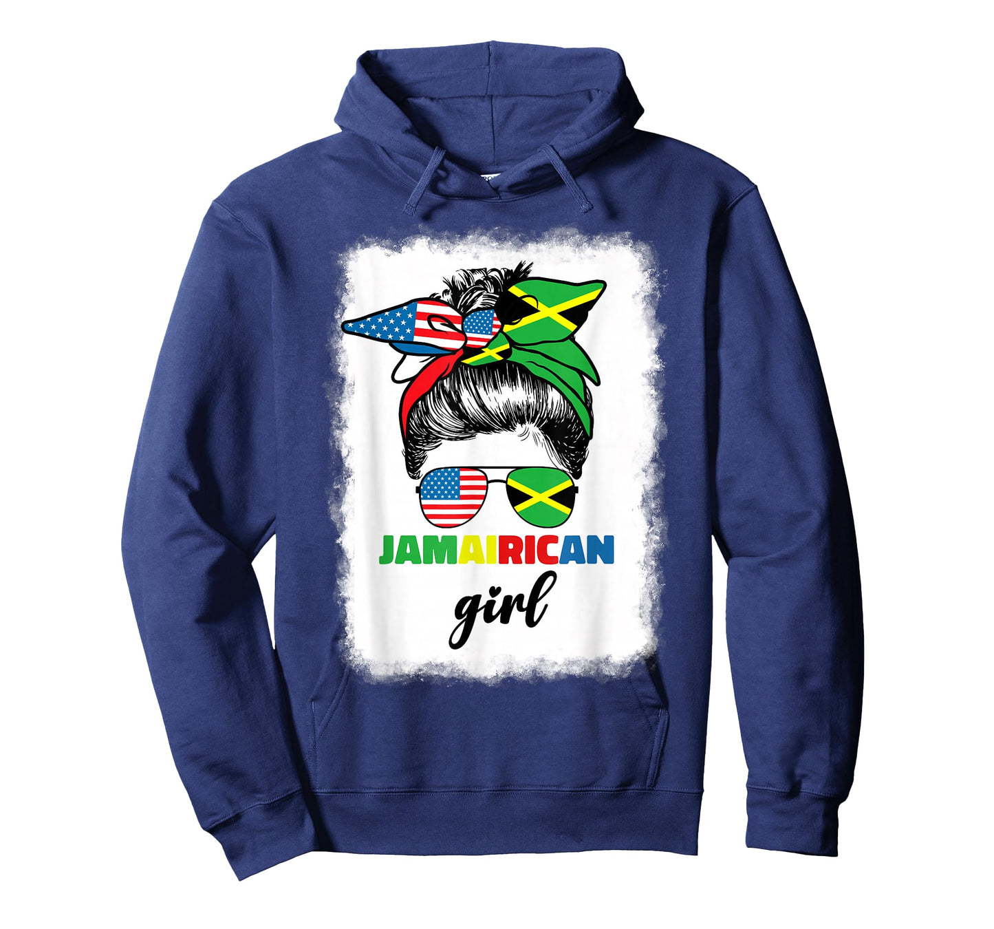 Half American Jamaican America Jamaica Flag JamaiRican Girl T-Shirt