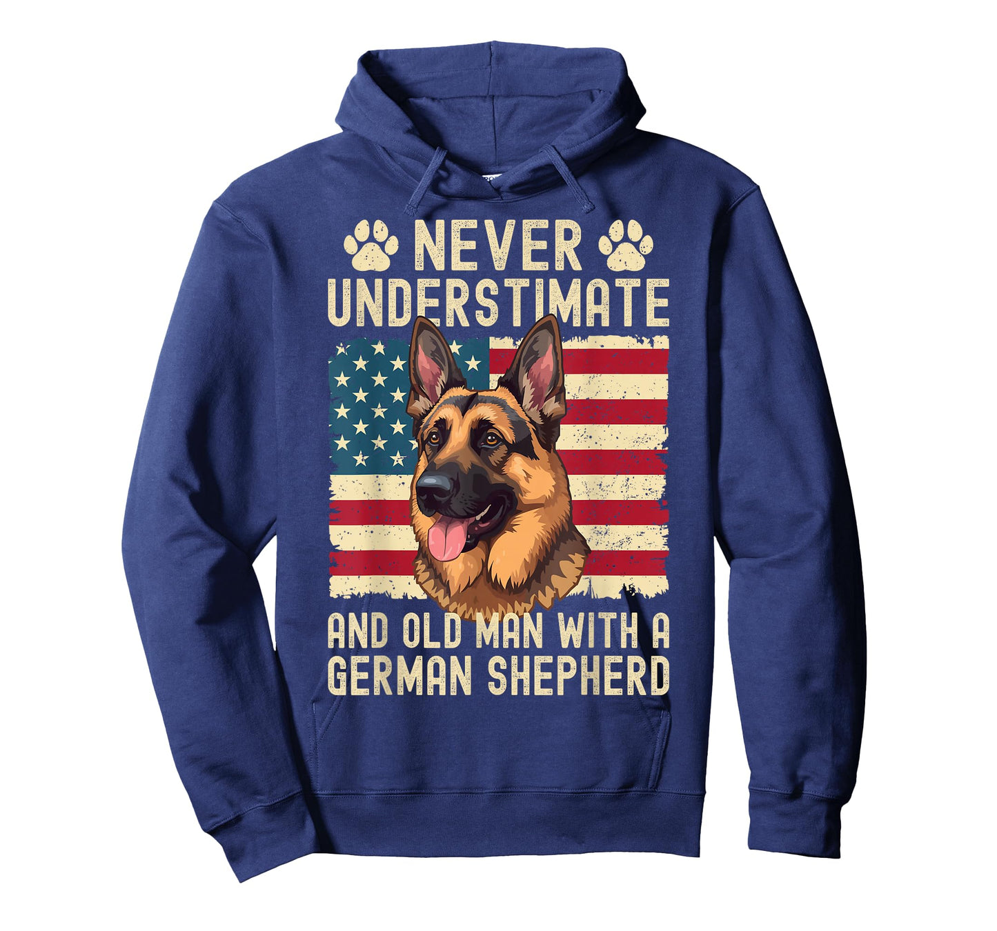 Never Underestimate Old Man with German Shepherd Dog Lover T-Shirt