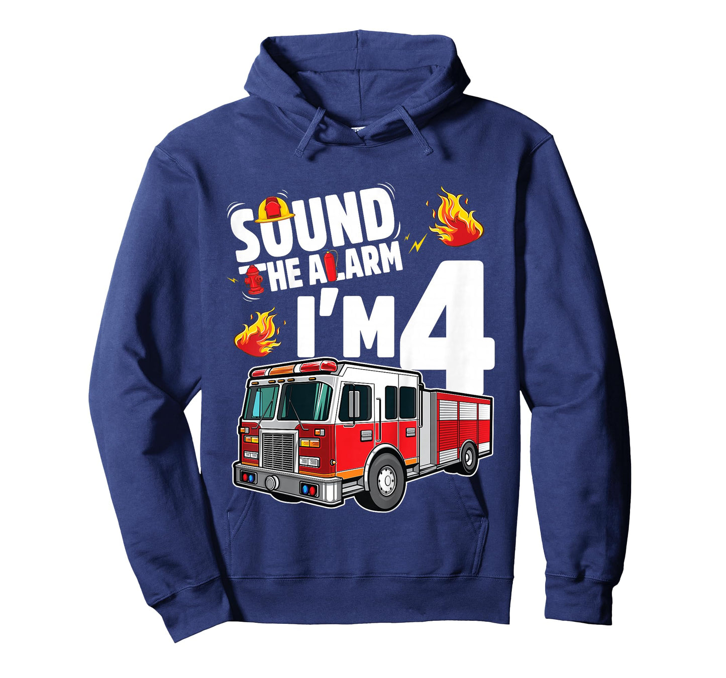 Fire Truck 4th Birthday Boy Firefighter 4 Year Old T-Shirt