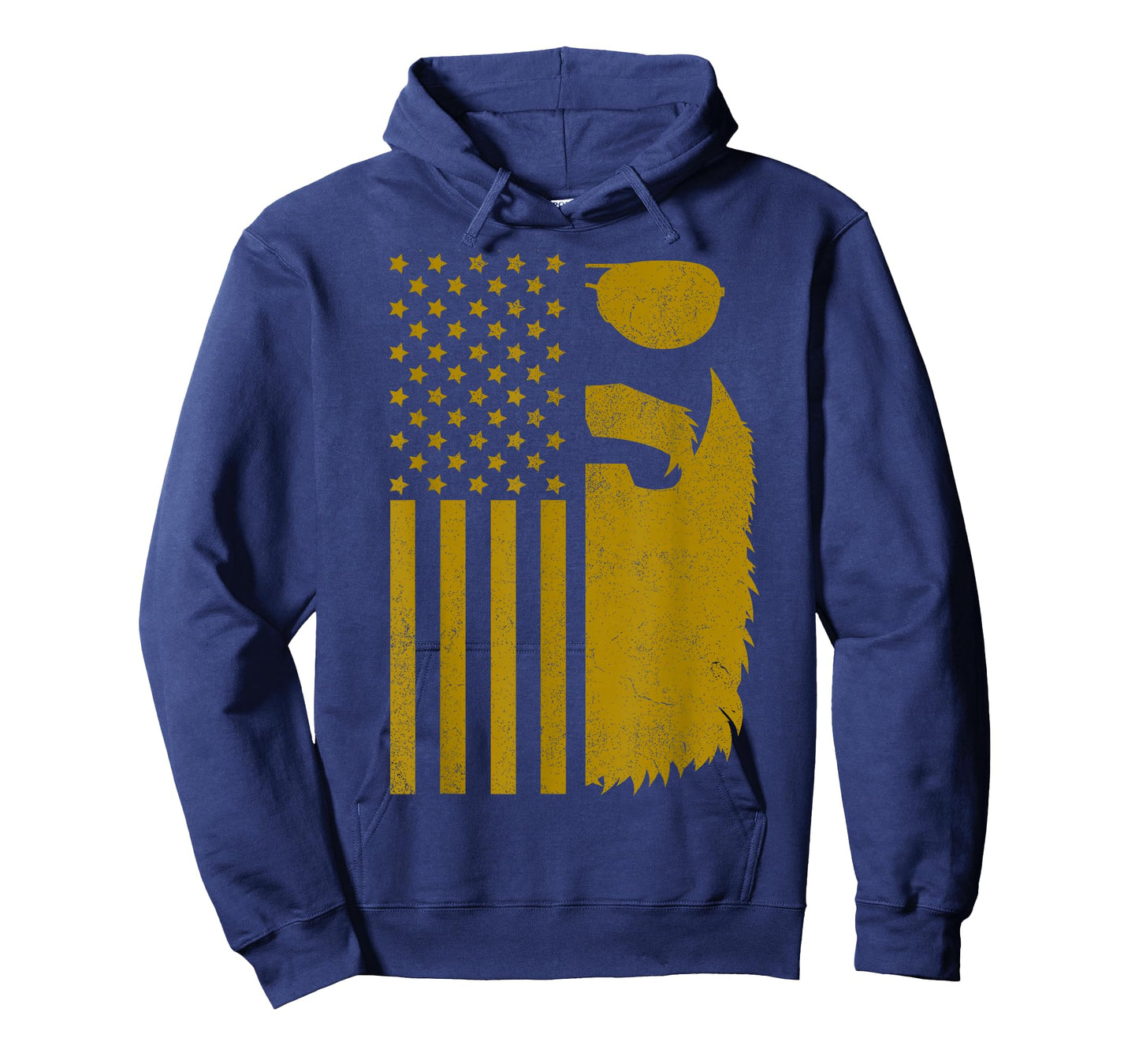 Patriotic US Flag Beard And Sunglasses For Men With Beards T-Shirt