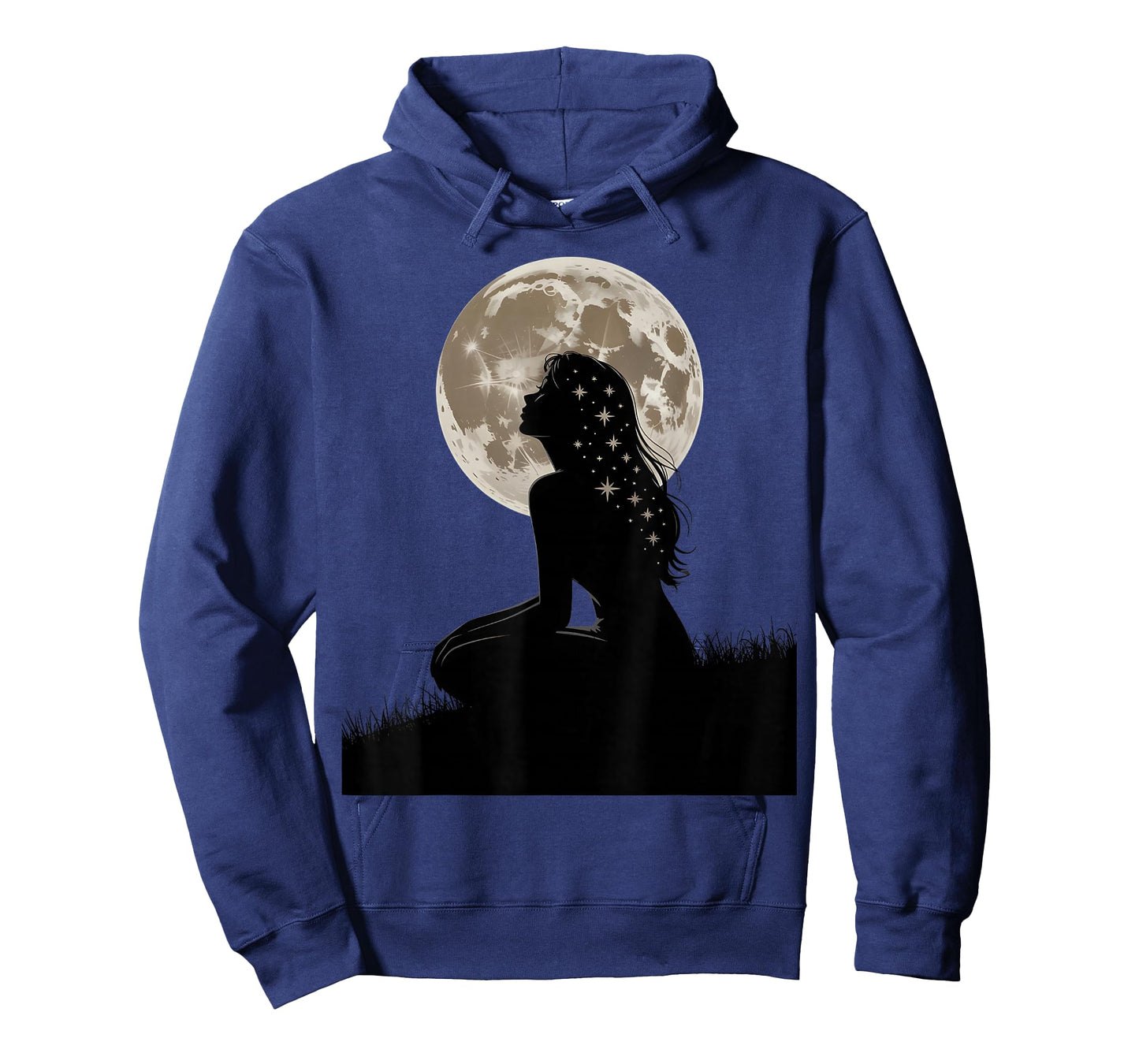 Full Moon Feelings Girl Design Astrology Galaxy Silhouette T-Shirt