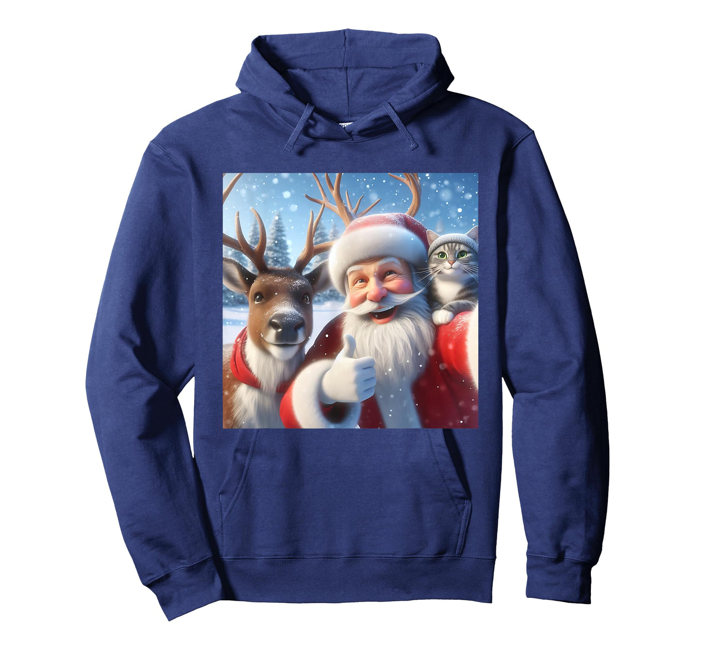 Reindeer Cat Selfie Christmas Funny Cute Santa Tee T-Shirt