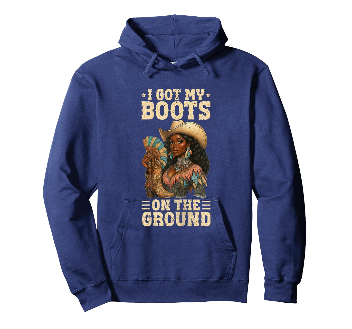 I Got My Boots On The Ground Western Cowgirl Melanin Swag T-Shirt