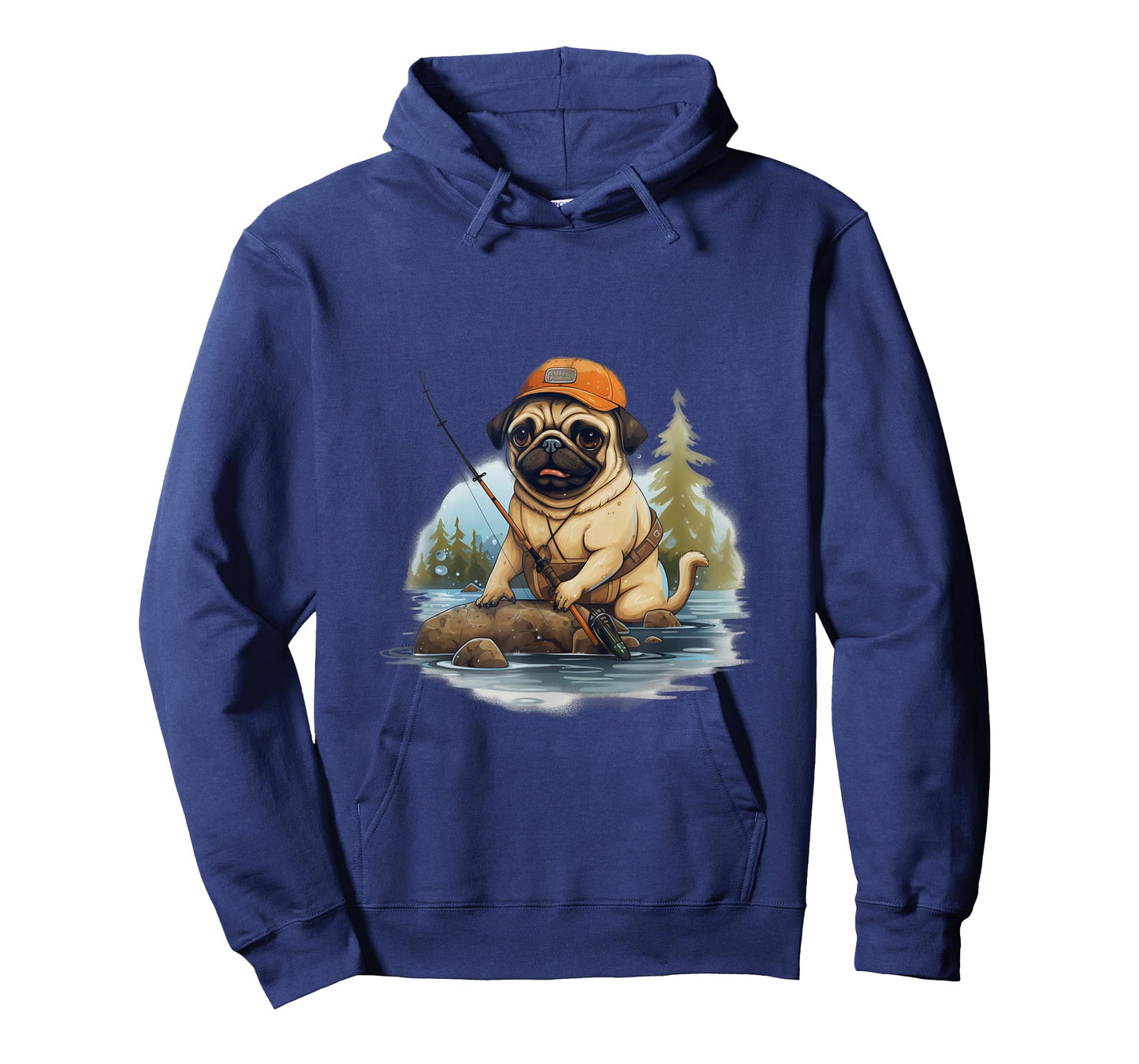 Reel cool Pug Dad Fishing, Funny Pug Fishing T-Shirt