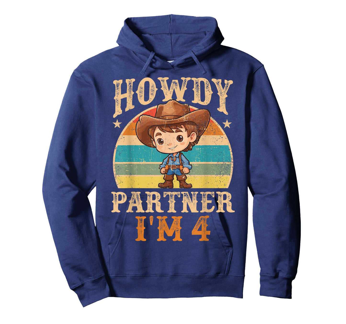 Howdy Partner I'm 4 Cowboy 4th Birthday Country Western Boy T-Shirt