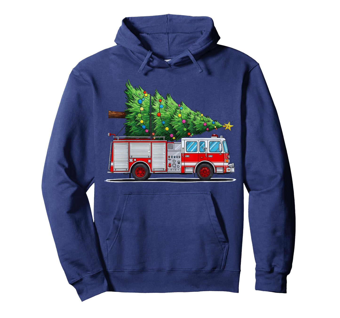 Fire Truck Christmas Tree Xmas Lights Firefighter Holiday T-Shirt