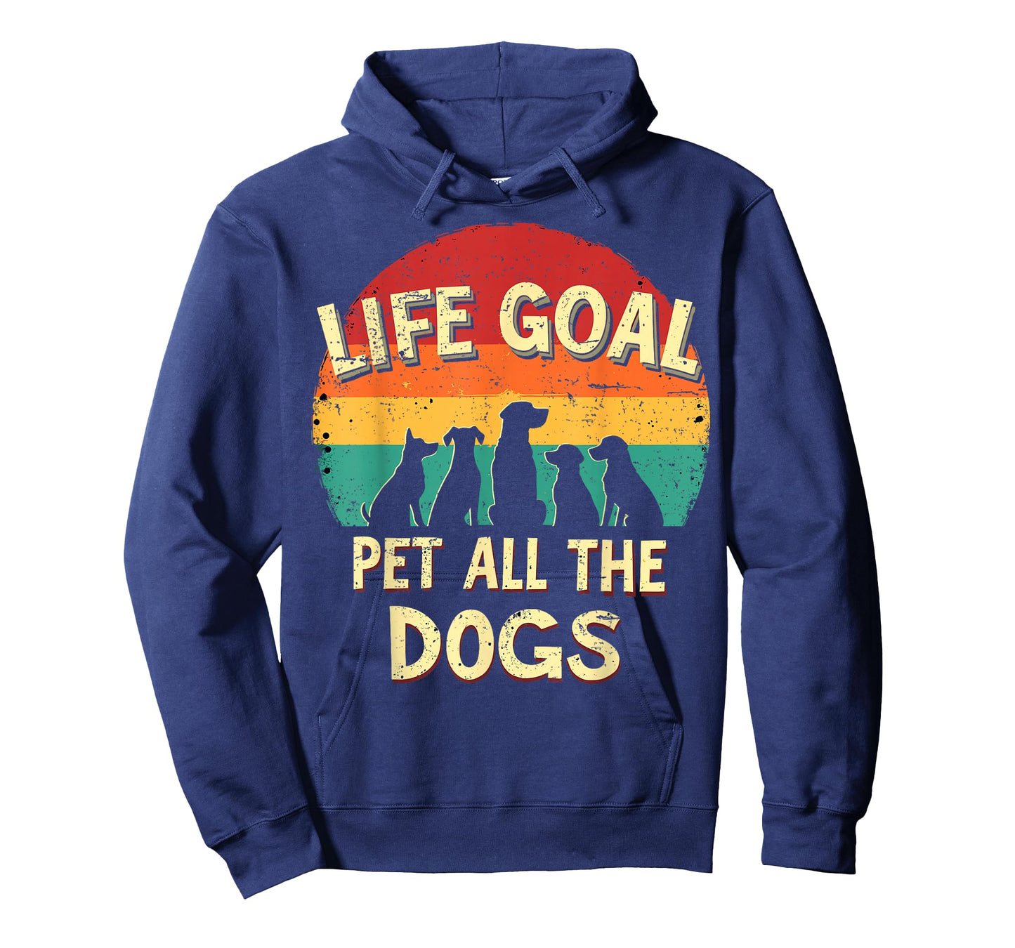 Life Goal Pet All The Dogs Dog Lover Vintage Funny Dog Retro T-Shirt