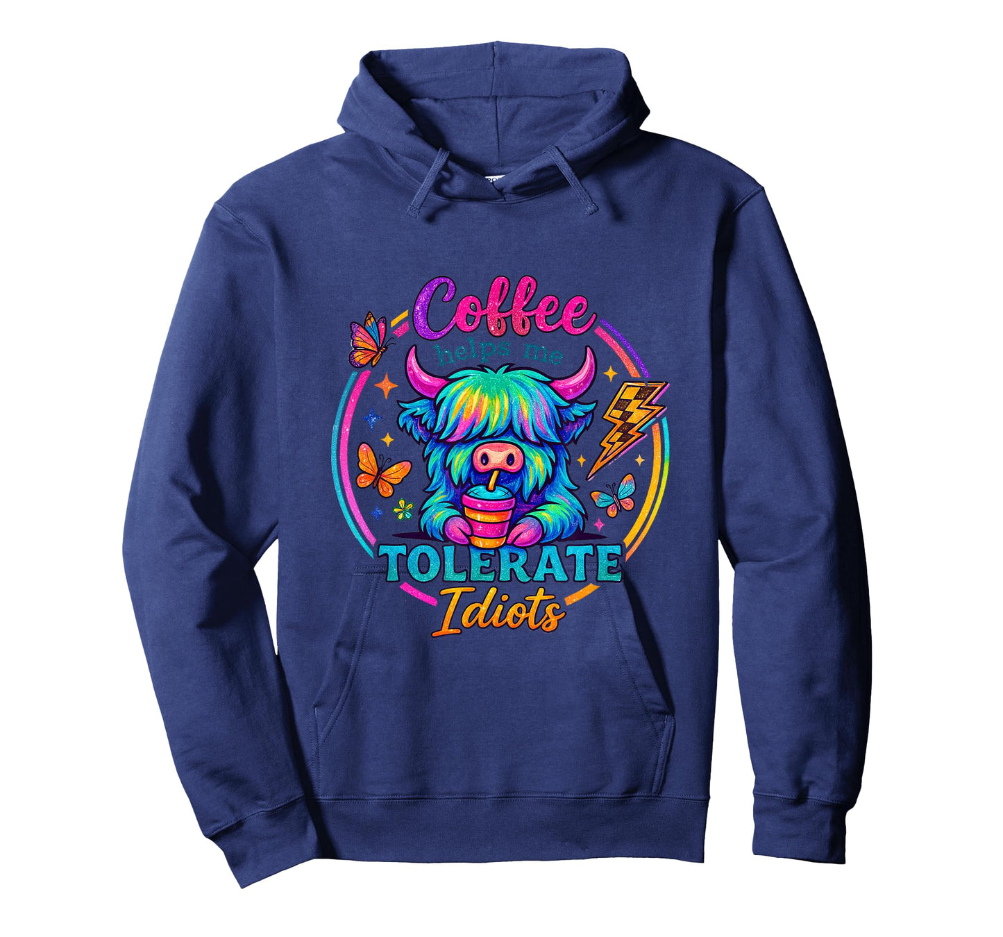 Coffee Helps me Tolerate Idiots Cow Home Mom Funny Gift Gag T-Shirt