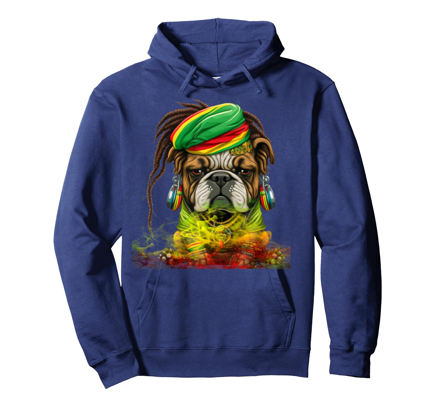 Rasta Dog Stylish Rastafari Bulldog Reggae & Jamaica Vibes T-Shirt