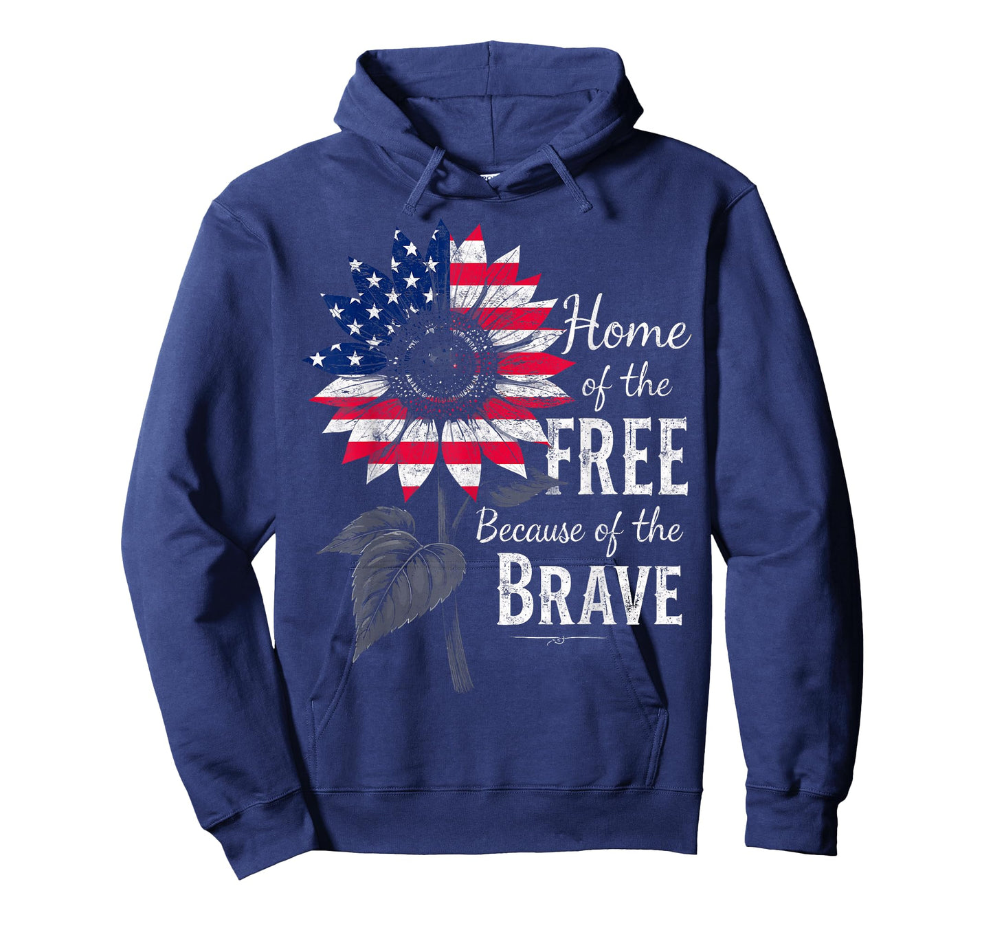 Home of a Free Because of The Brave US Flag Sunflower Tee T-Shirt