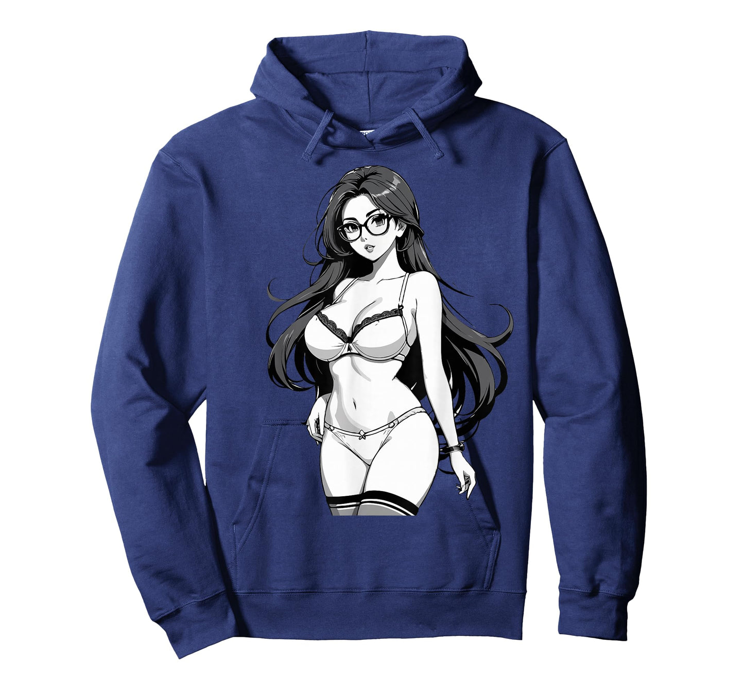 Sexy Waifu Otaku Anime Girl Japanese in Black and White Art T-Shirt
