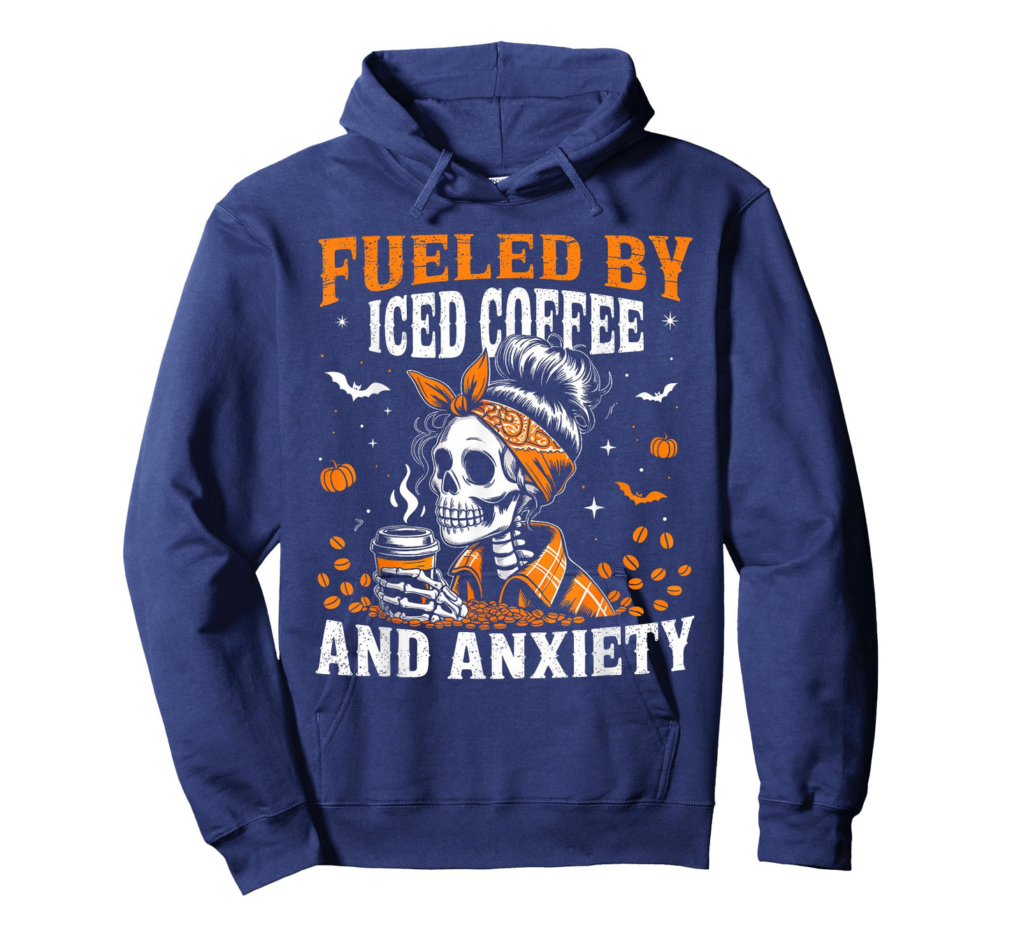 Fueled by Iced Coffee and Anxiety Funny Coffee Halloween T-Shirt