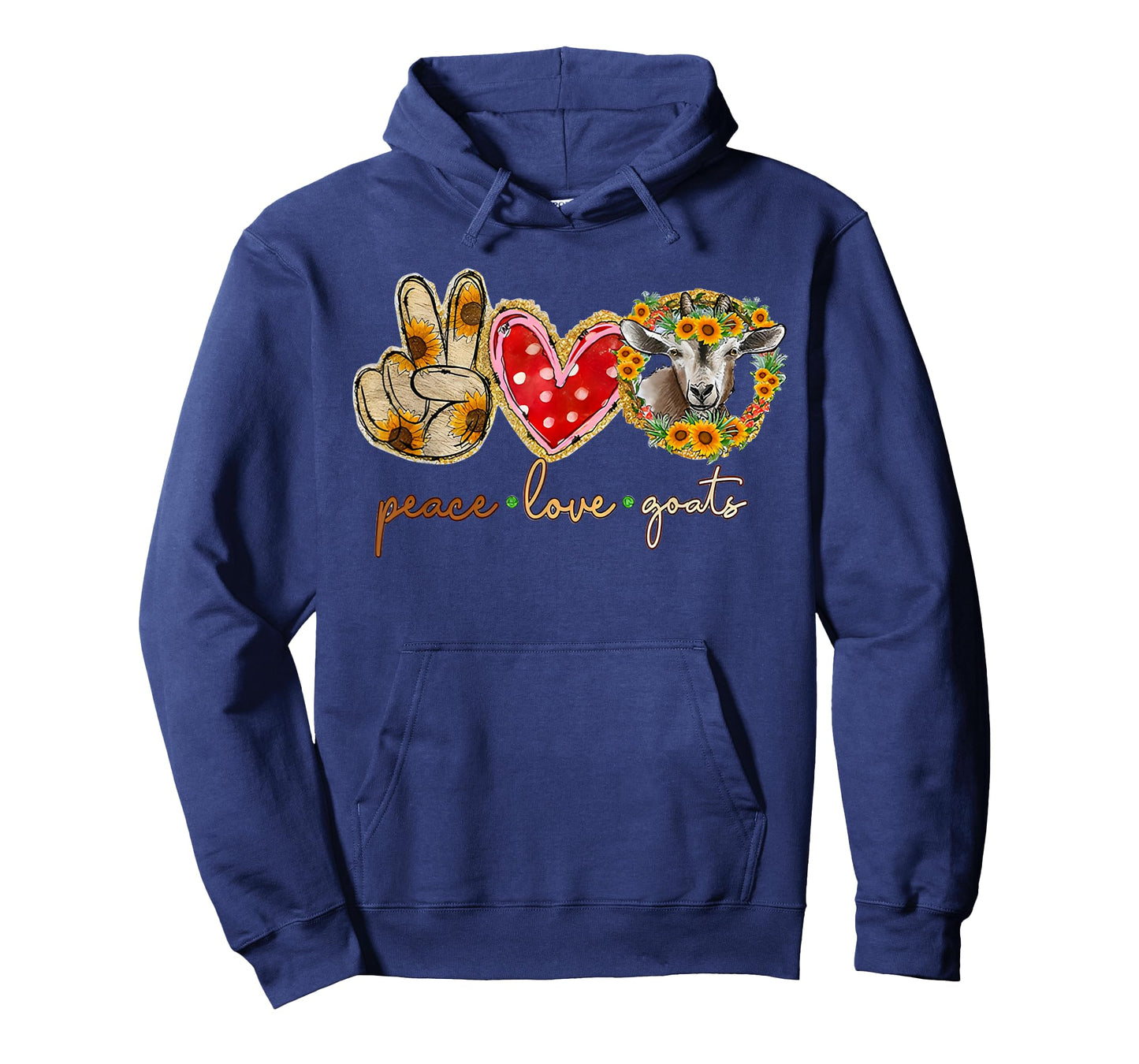 Peace Love Goats Farm Girl Goat Lover T-Shirt