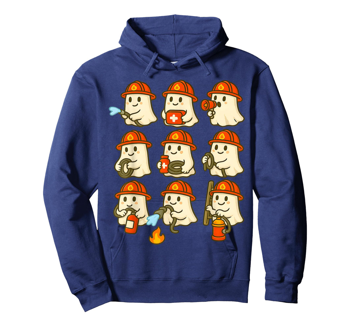Cute Ghost Firefighter Halloween Rescue Hero T-Shirt