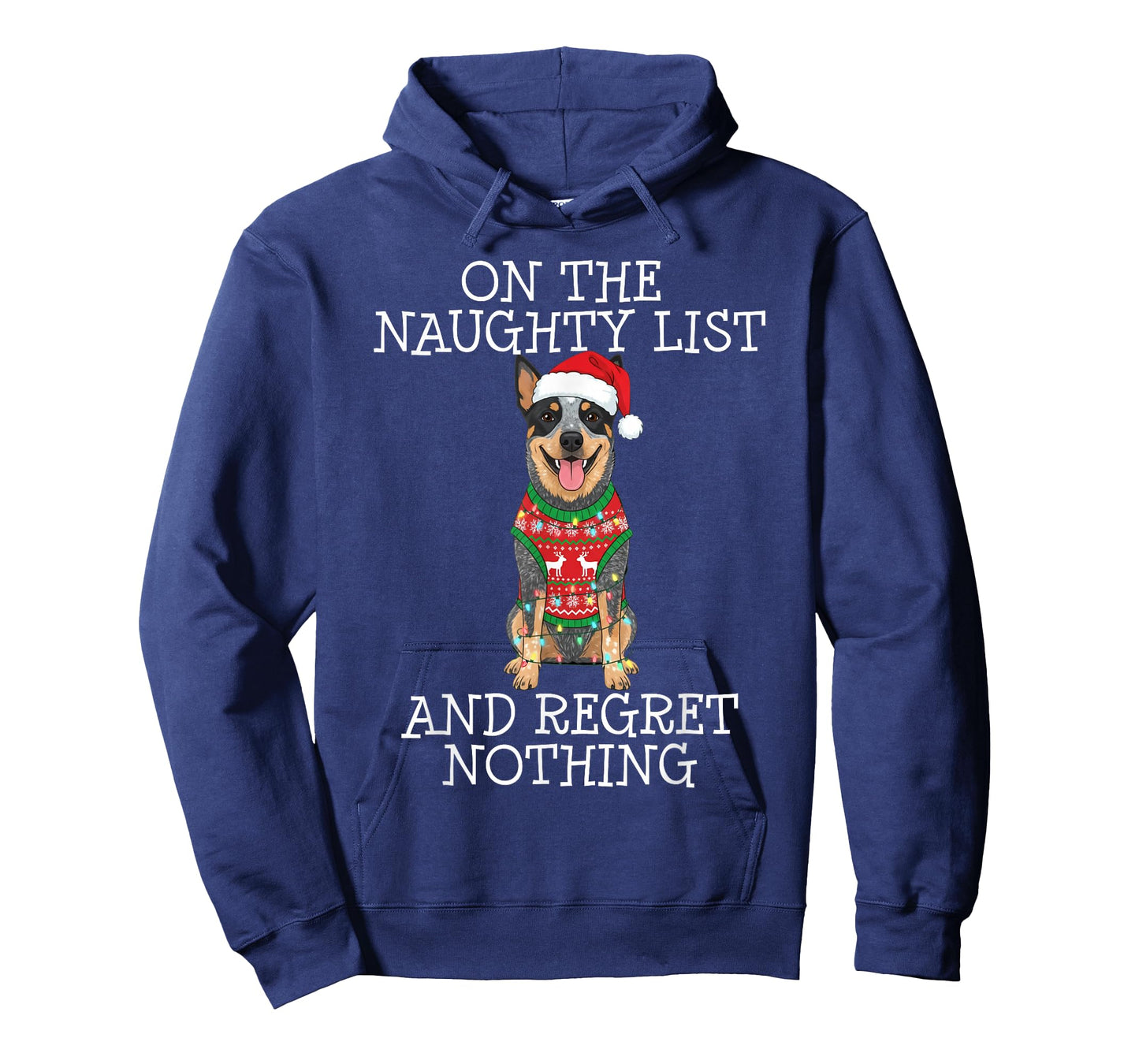 Funny Christmas Australian Cattle Dog Naughty List T-Shirt
