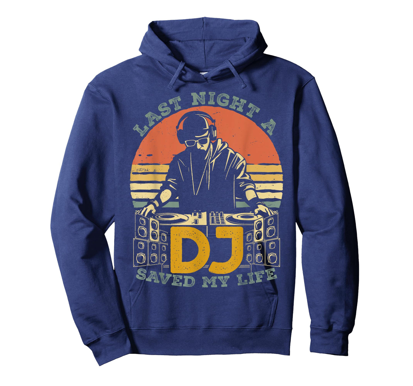 Last Night A DJ Saved My Life Retro Vintage Sun Music T-Shirt