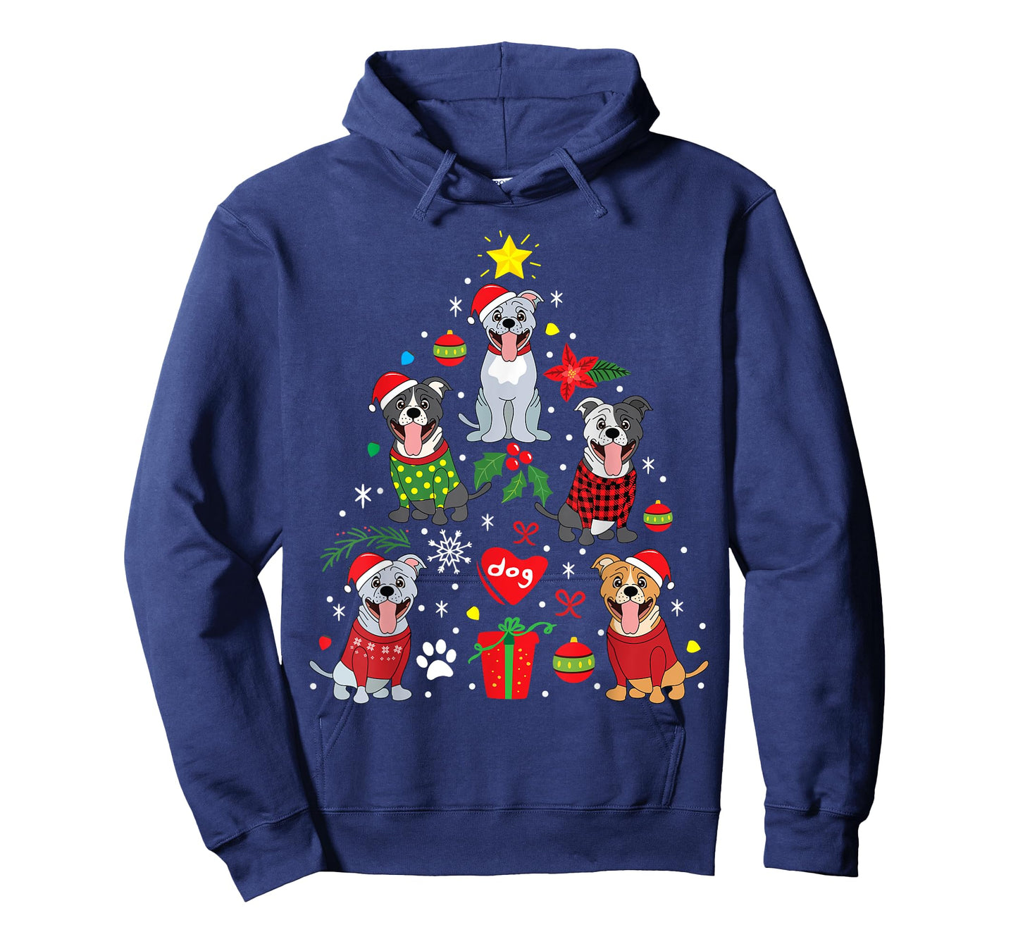 Pit Bull American Staffordshire Christmas Gift T-Shirt for Men Women Kids
