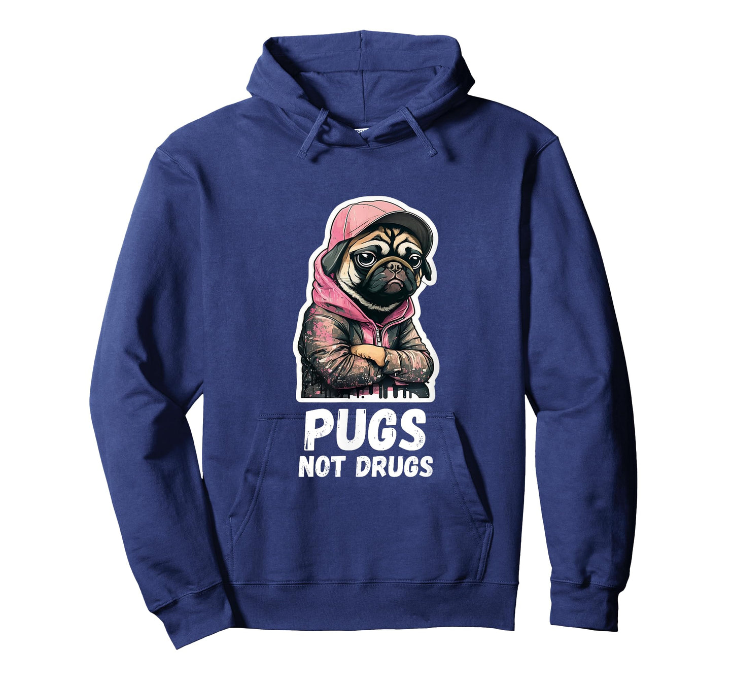 Pugs, not Drugs - Moody Cool Pug Funny Dog Pugs Lover T-Shirt