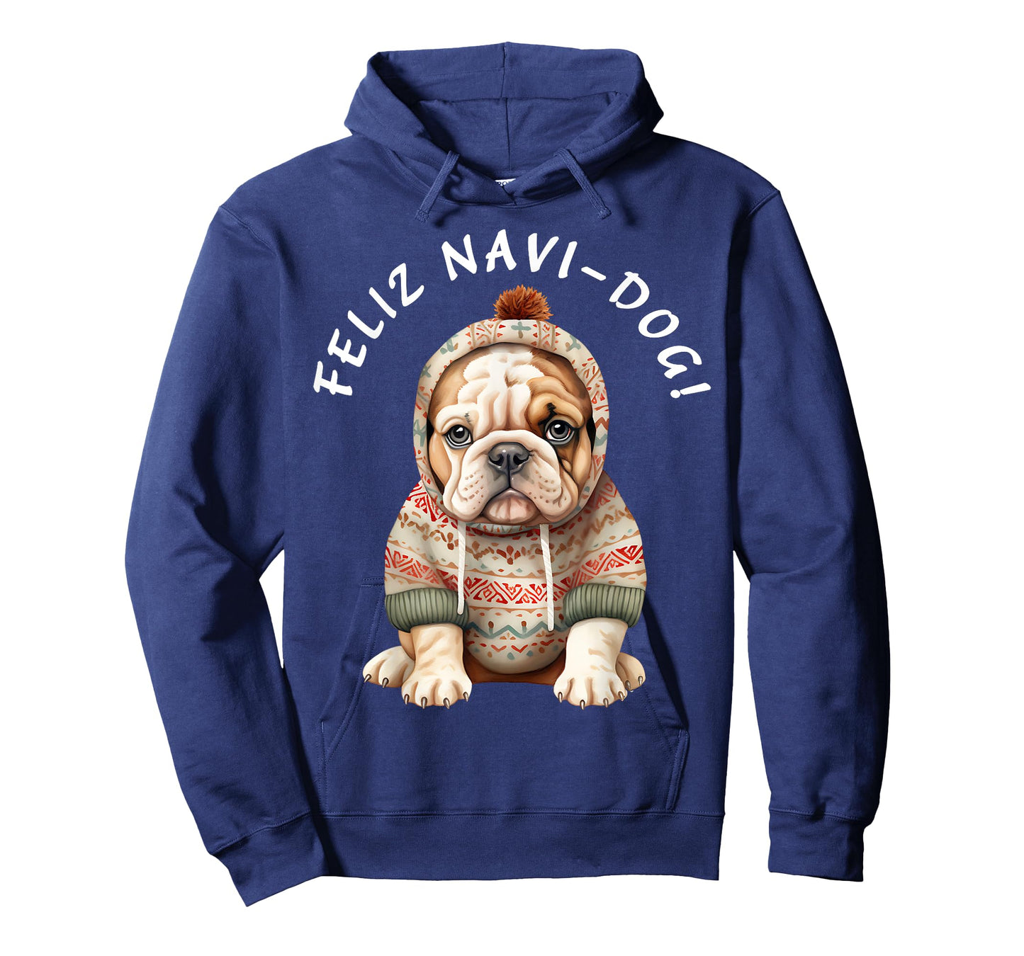 Funny Bullie Dog Pup Saying Feliz Navi-Dog! Navidad! T-Shirt for Men Women Kids