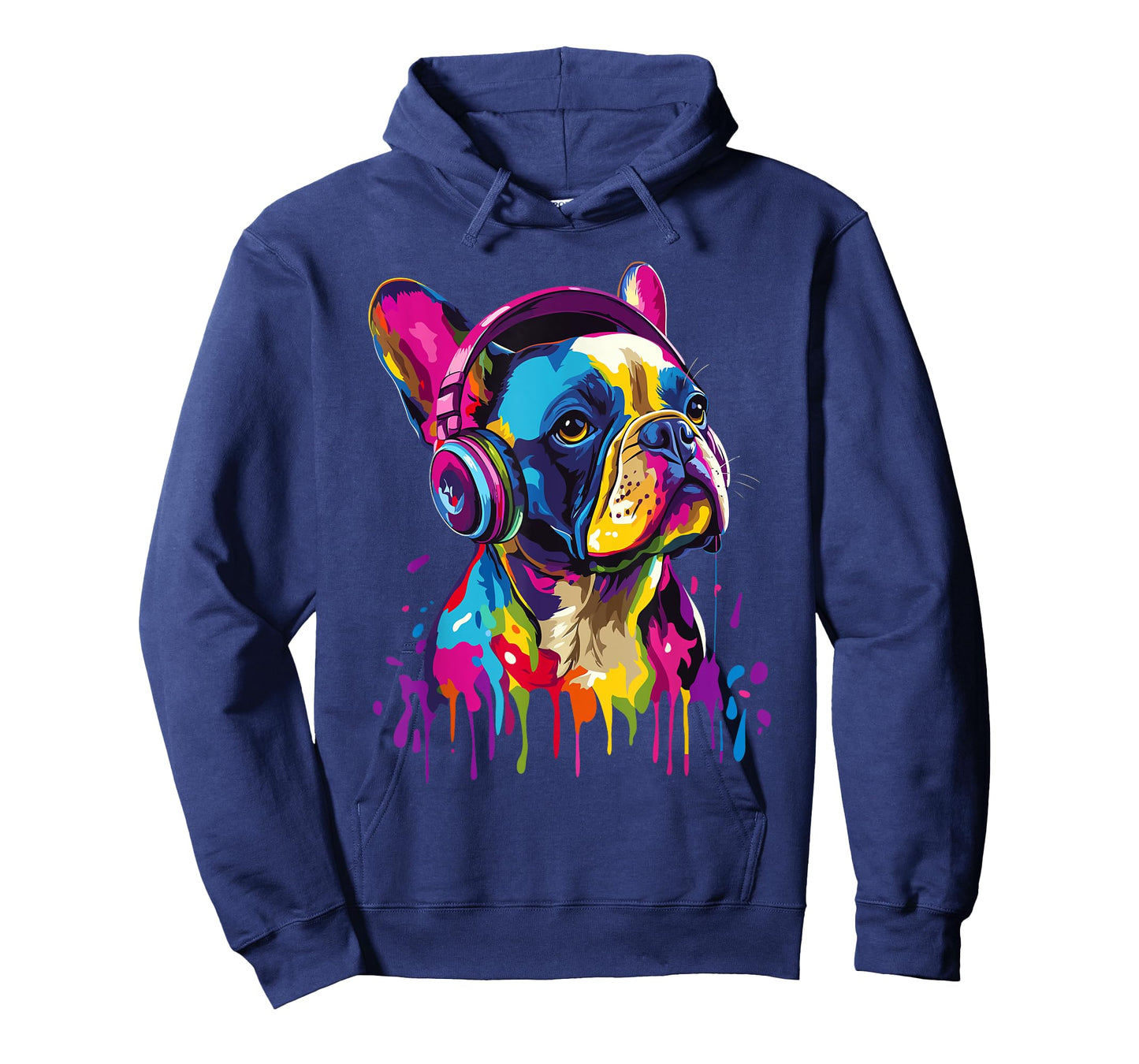 French Bulldog Lover Headphones Pop Art Funny French Bulldog T-Shirt