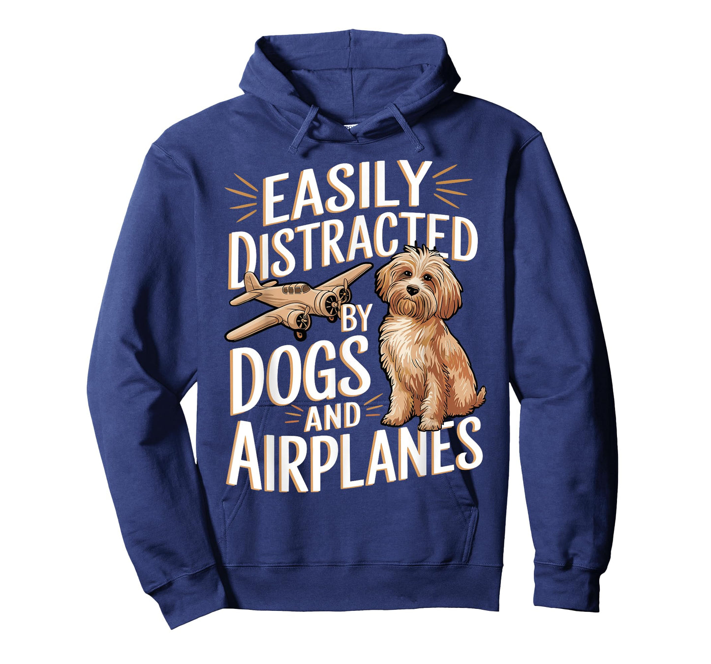 Easily Distracted by Dogs And Airplanes Funny Joke Men women T-Shirt