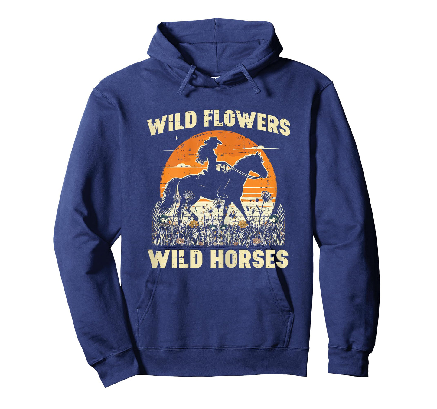 Wild Flowers Horses Cowgirl Retro Rodeo Girls Kids Women T-Shirt