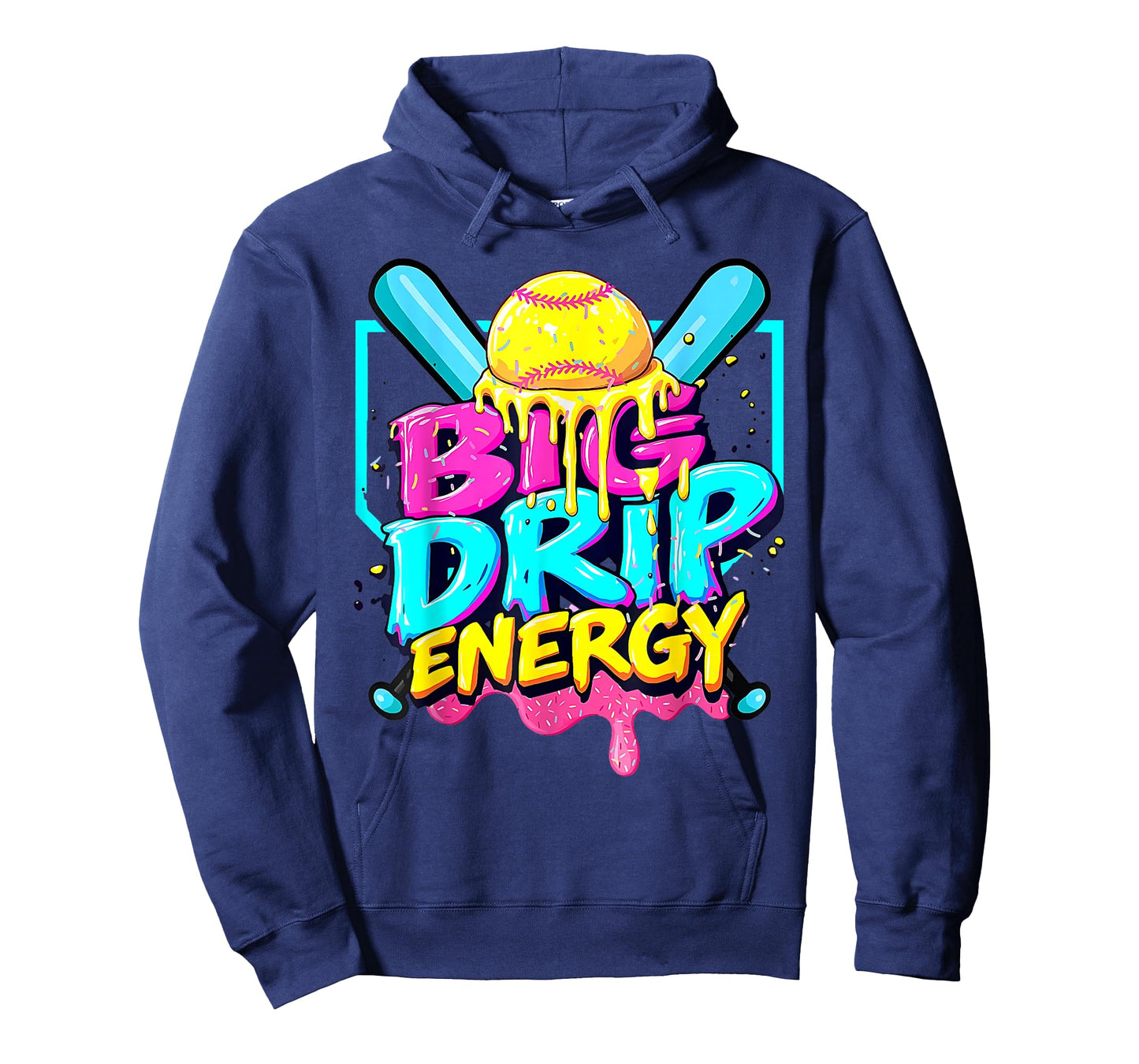 Softball Drip For Girls Ice Cream Drip Youth Girls Softball T-Shirt