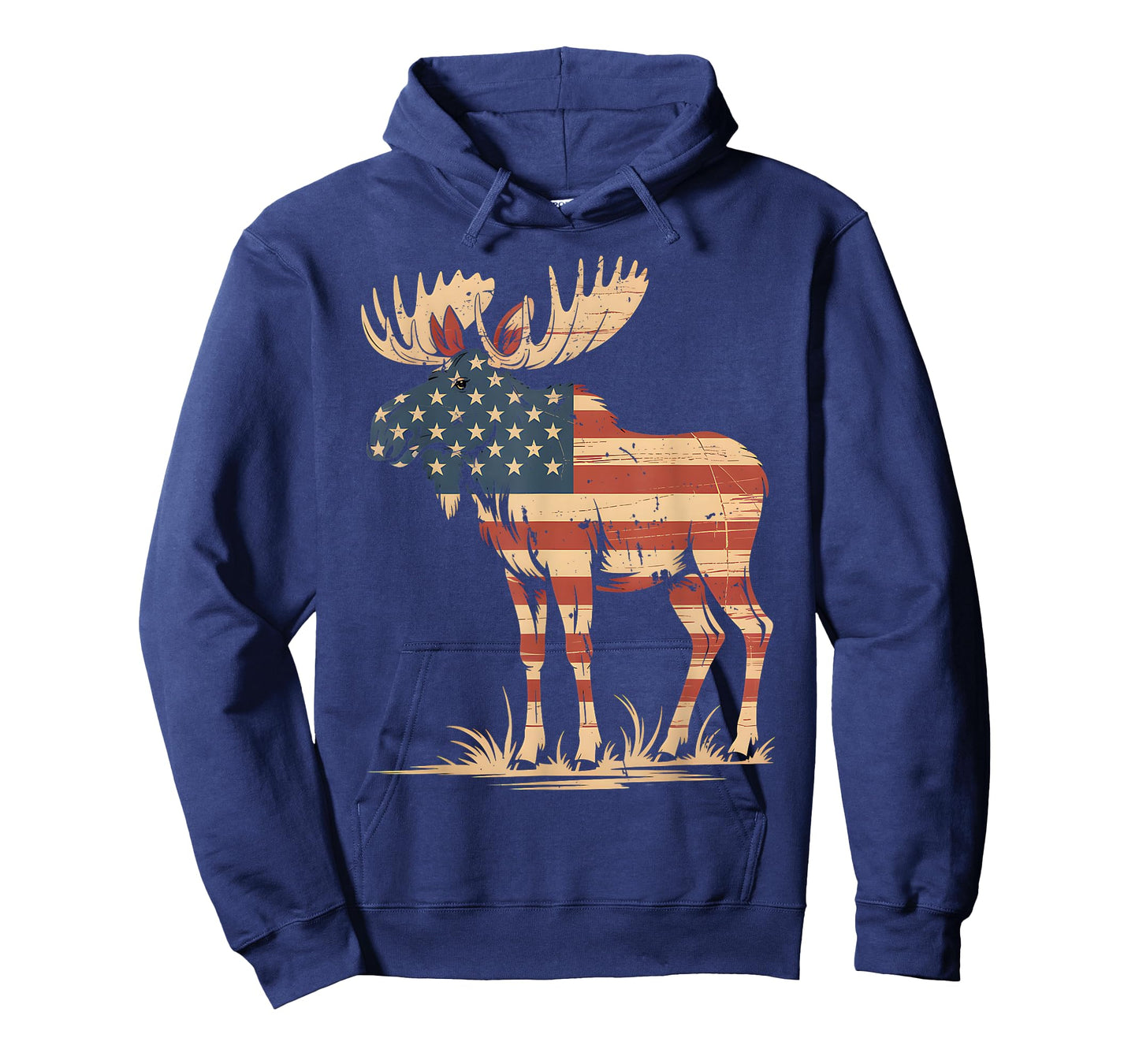 Moose American USA Flag Retro Vintage for Women Kids Men T-Shirt
