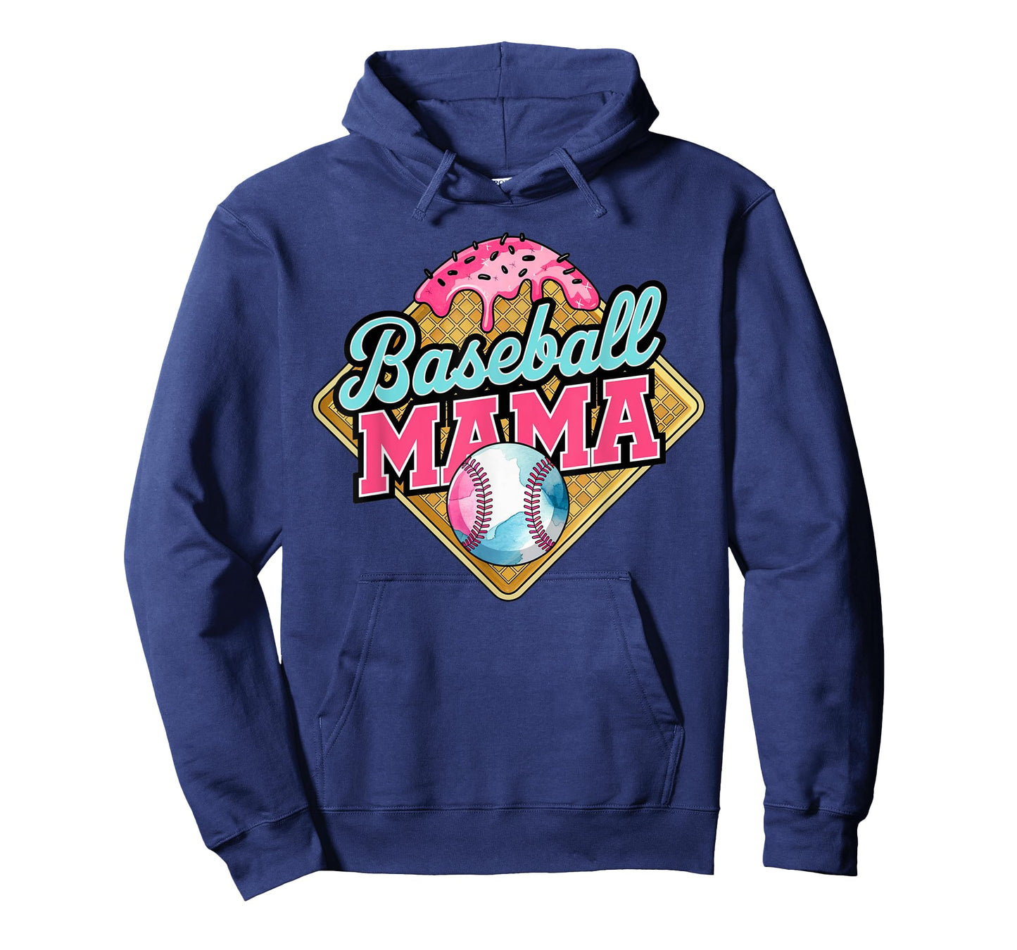 Baseball Mama Home Plate Ice Cream Drip Mother's day Funny T-Shirt