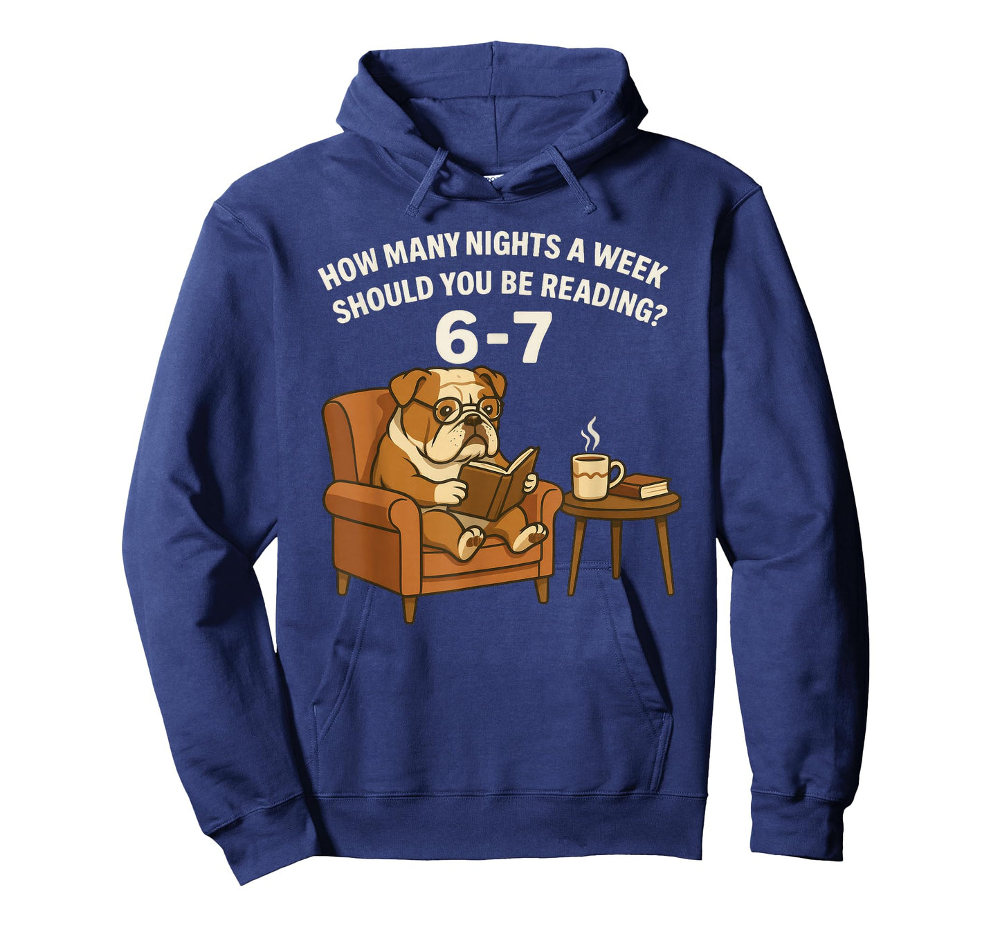 Funny English Bulldog Dog Reading Book 67 Six Seven Meme T-Shirt