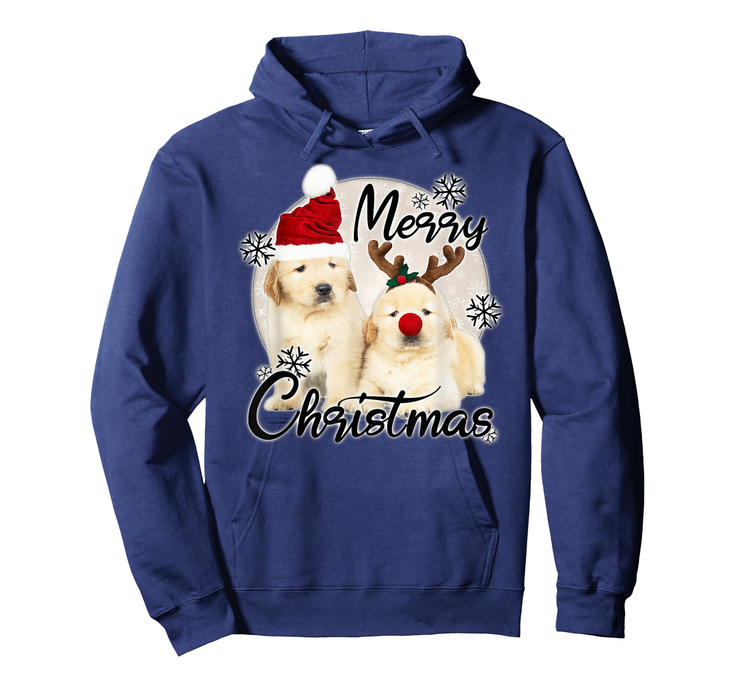 Cute Dog Puppies - Merry Christmas Men Women Kids T-Shirt