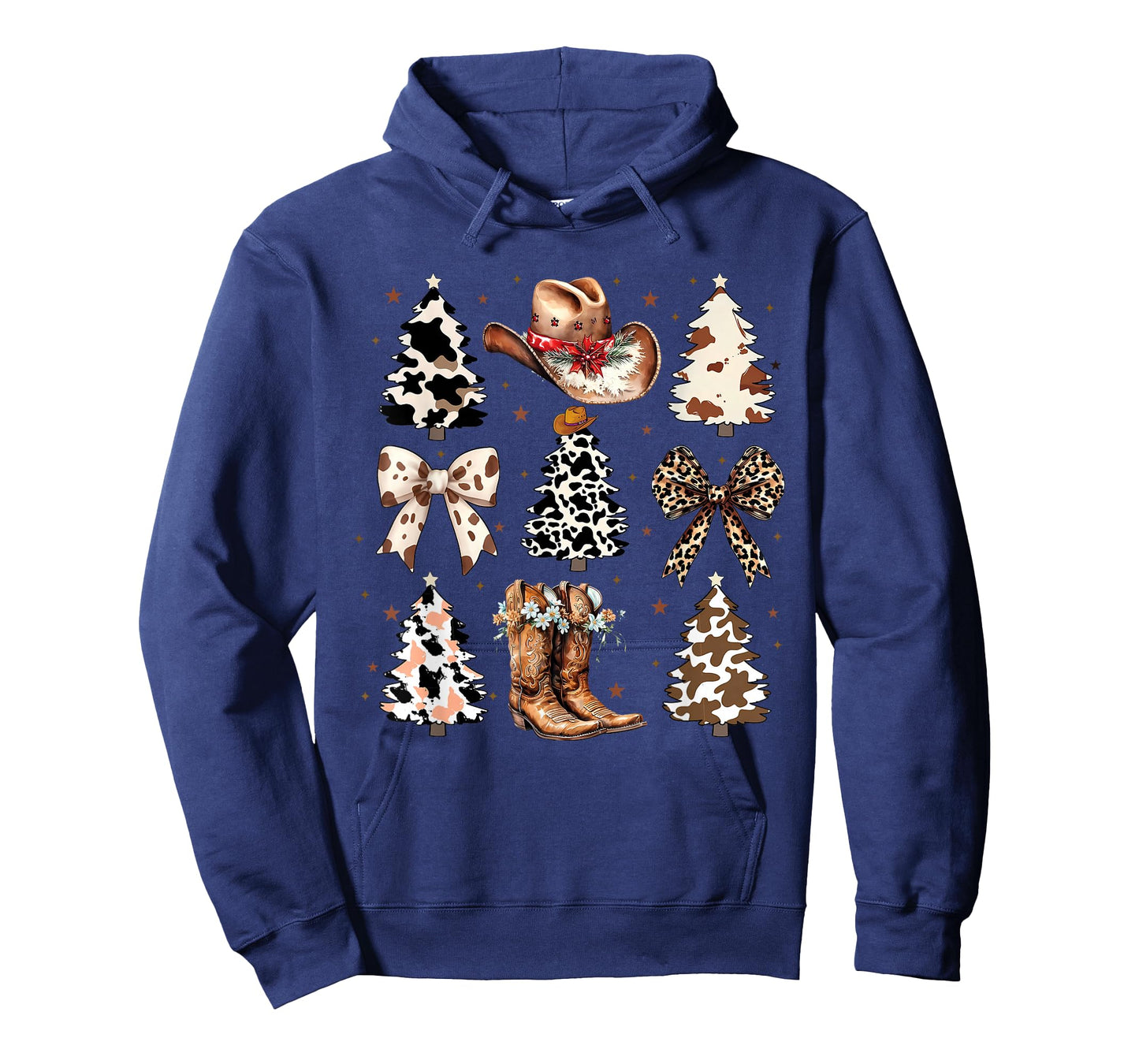Coquette Christmas Tree Western Cowgirl Boots Hat Cow Lover T-Shirt