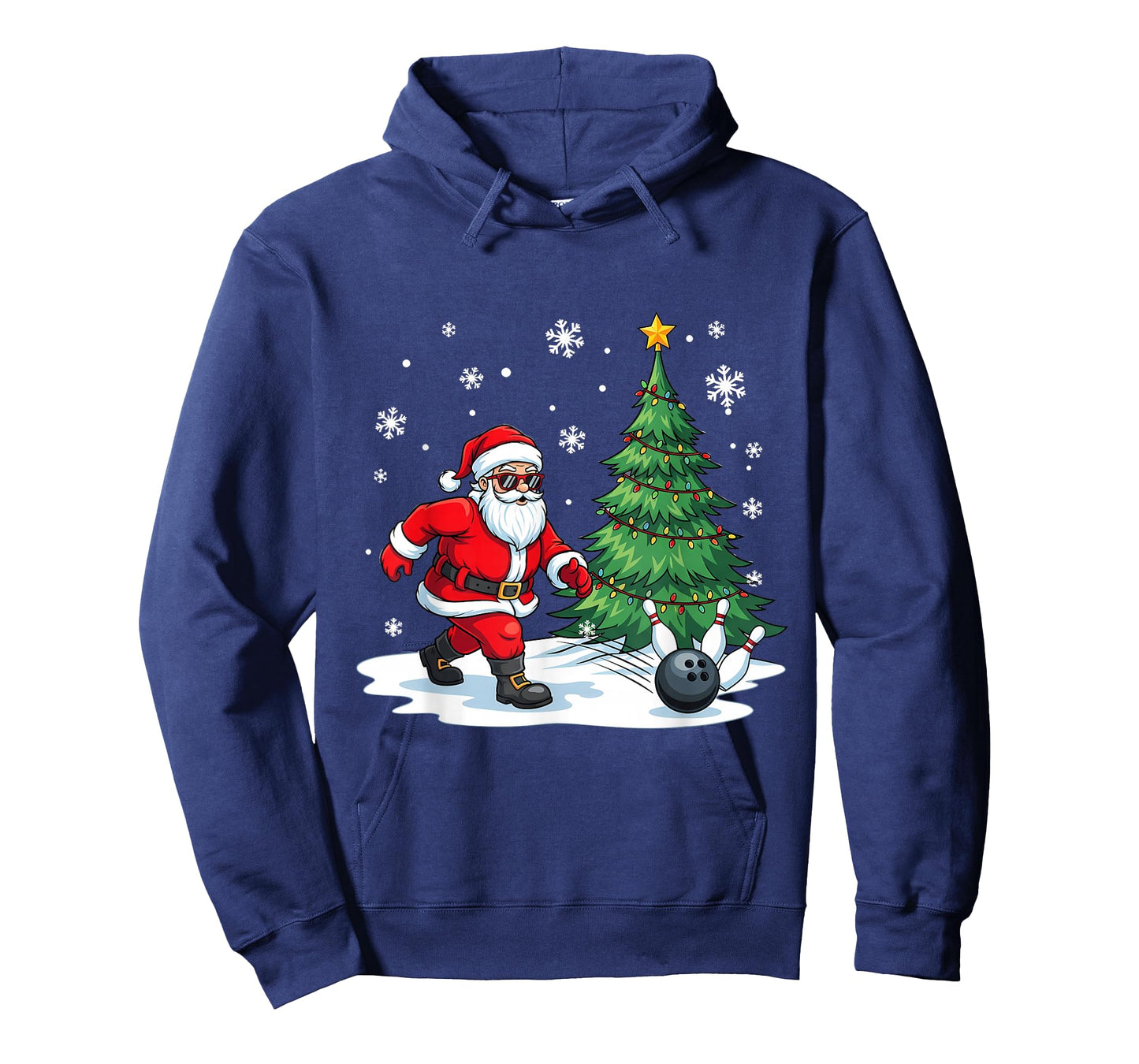 Merry Christmas Santa Playing Bowling Sport Lovers T-Shirt