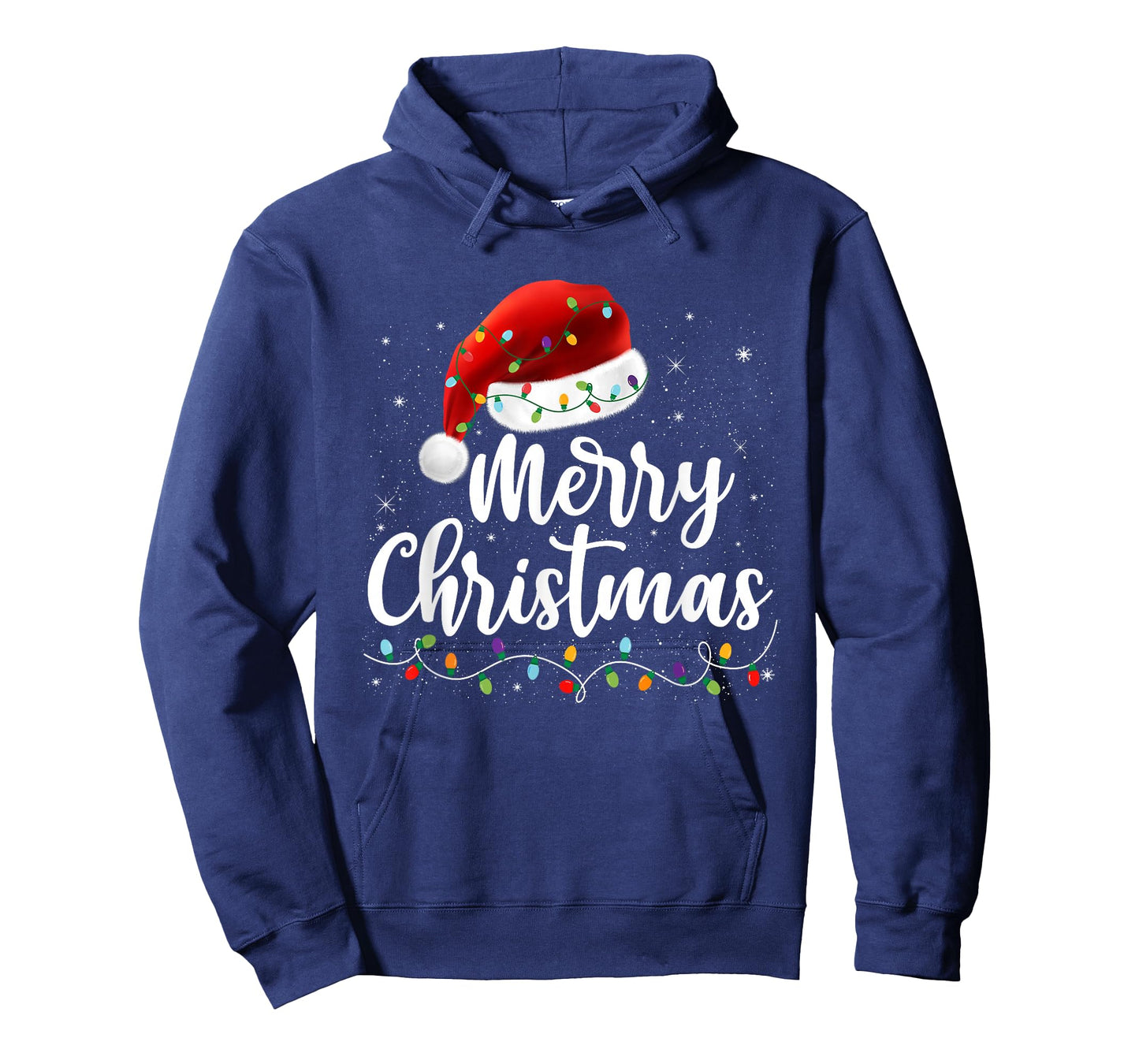 Merry Christmas Lights Red Santa Hat Xmas Family Men Women T-Shirt
