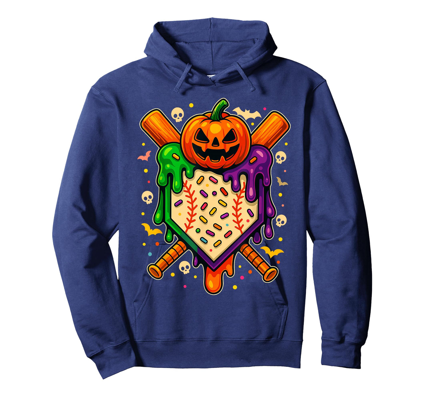 Funny Baseball Drip Ice Cream Drip Halloween Baseball Lovers T-Shirt