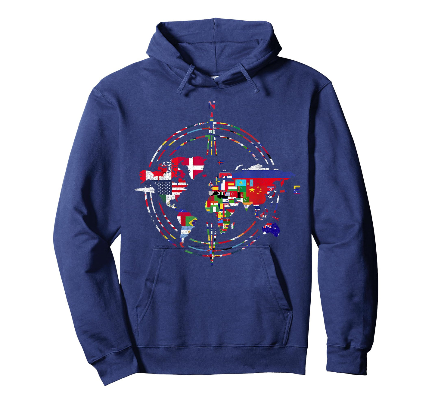 International Flags Compass World Travel World Map T-Shirt