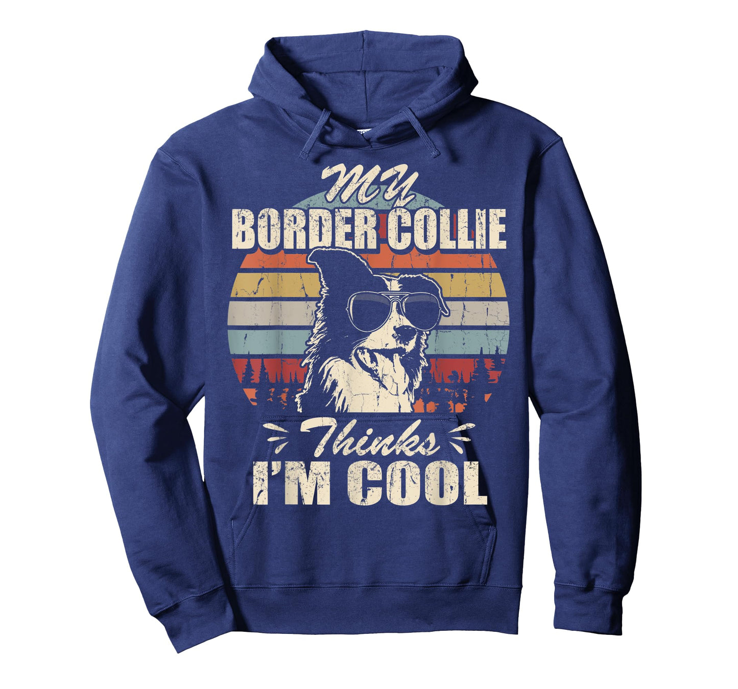 My Border Collie thinks I'm Cool Vintage Retro funny T-Shirt