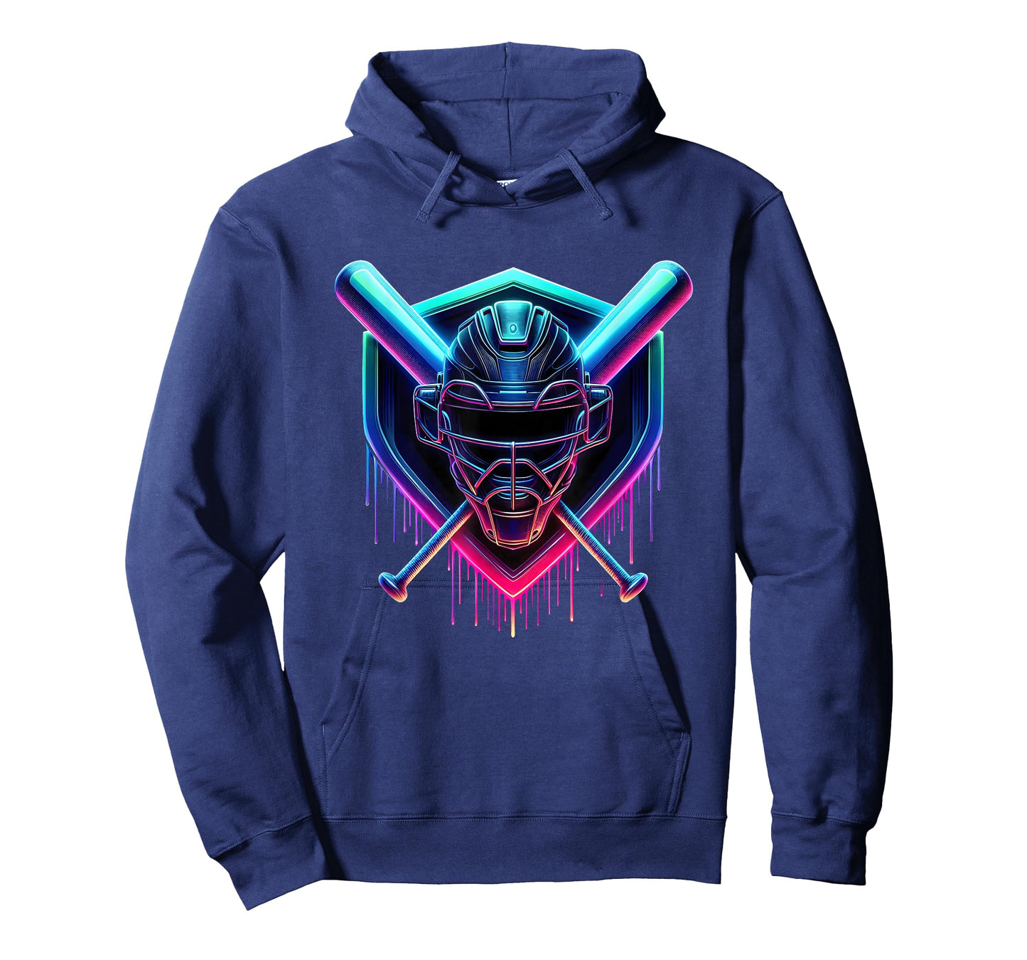 Colorful Baseball Catcher Mask Paint Dripping Bats Sports T-Shirt