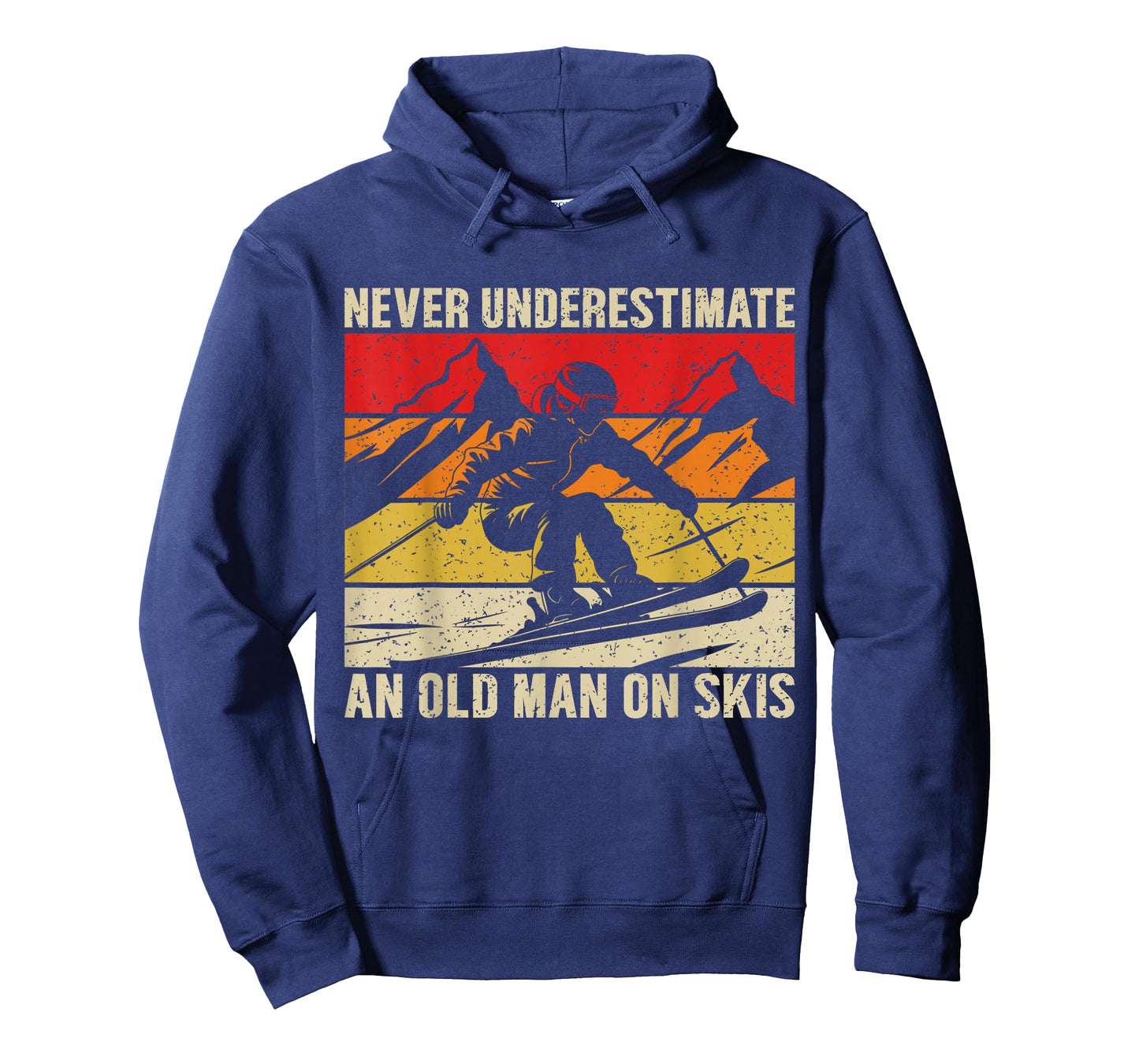 Vintage Never Underestimate an Old Man On Skis Funny Skiing T-Shirt