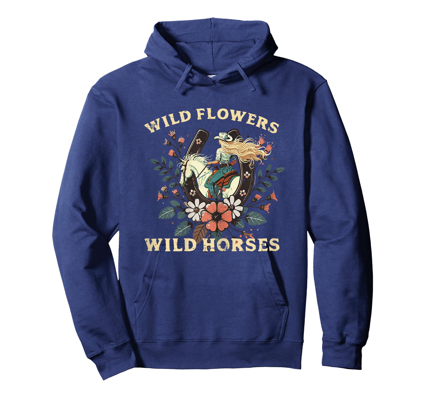 Wild Flowers Horses Vintage Equestrian Farm Women Girls Kids T-Shirt