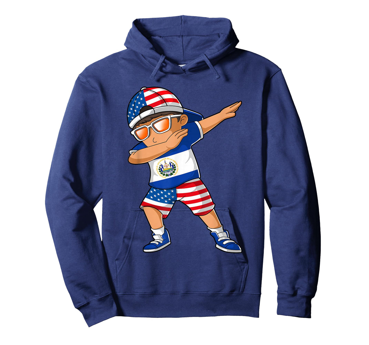 Half American Half Salvadoran Boy Kid El Salvador Flag T-Shirt