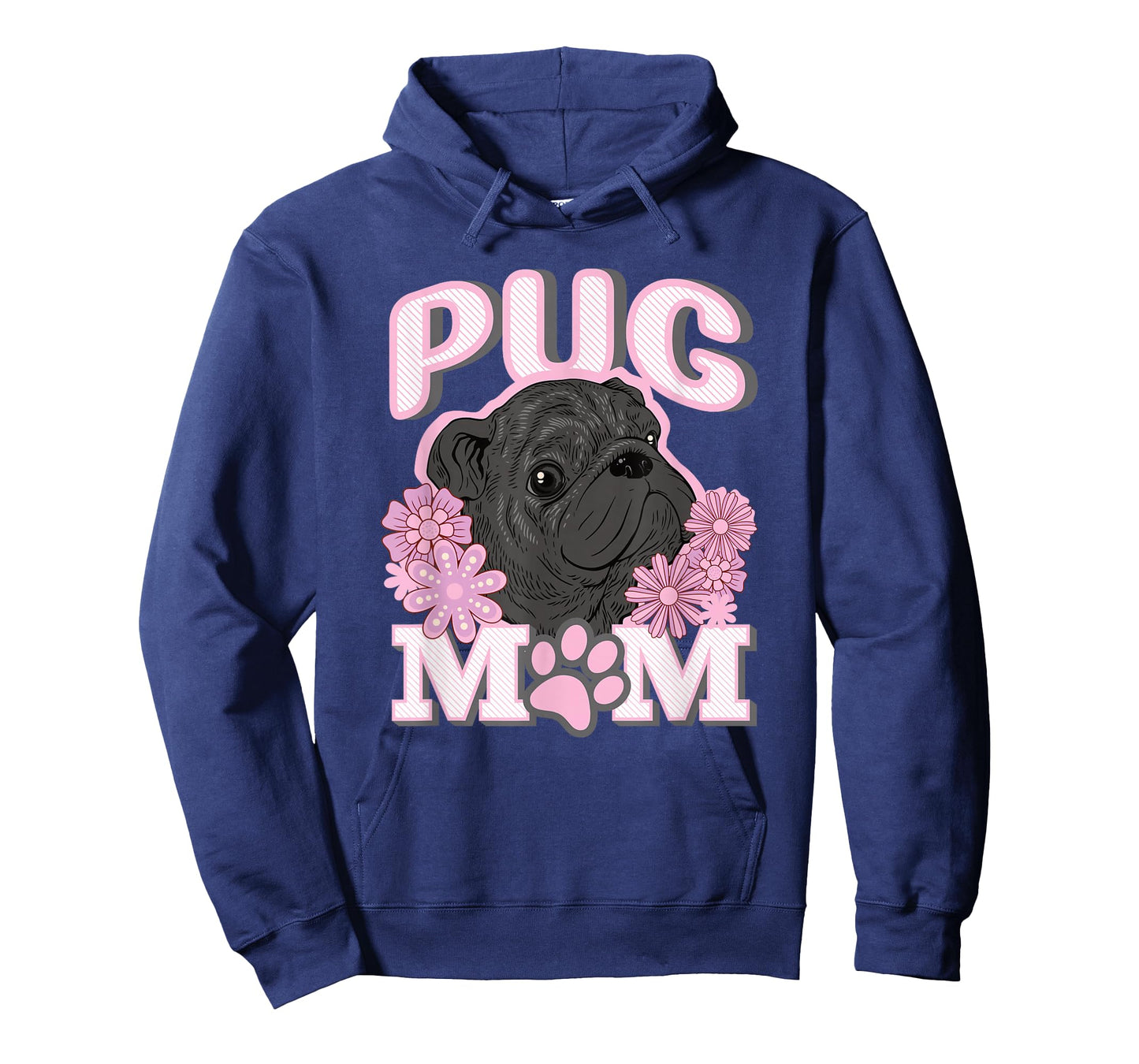 Cute Black Pug Dog Mom Mum Design T-Shirt